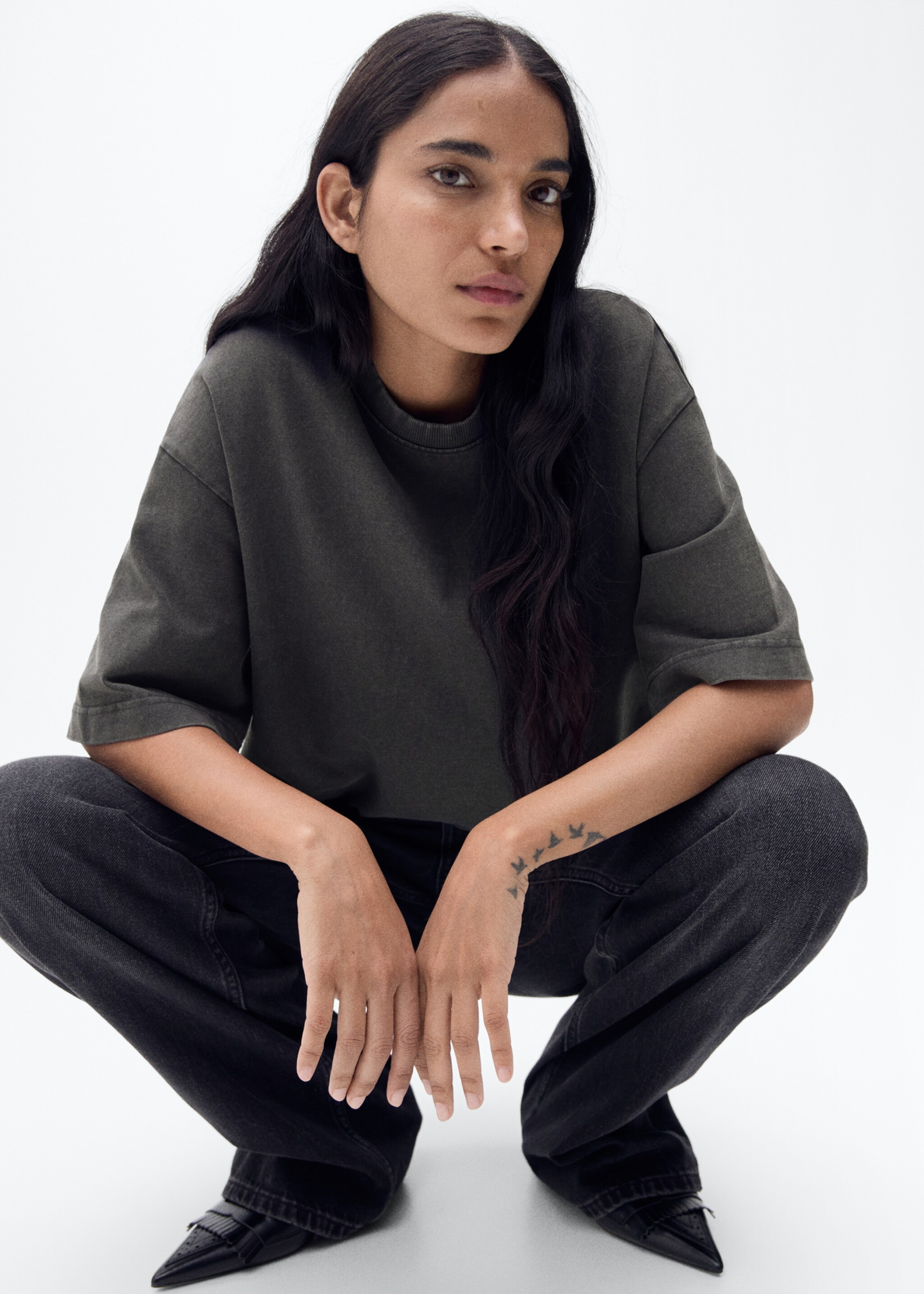 Oversized cotton t-shirt - Details of the article 1