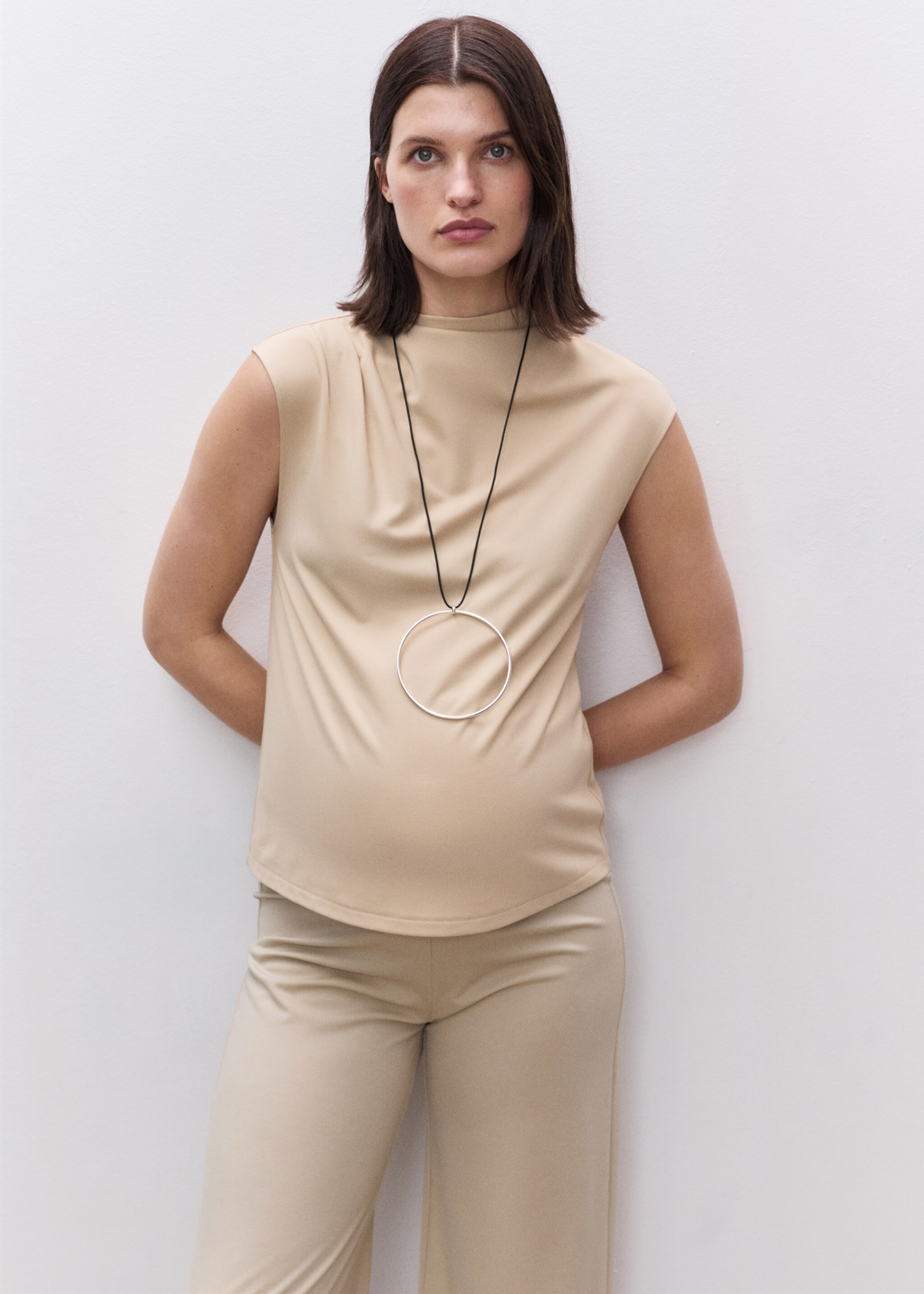 Fine-knit wideleg trousers - Medium plane