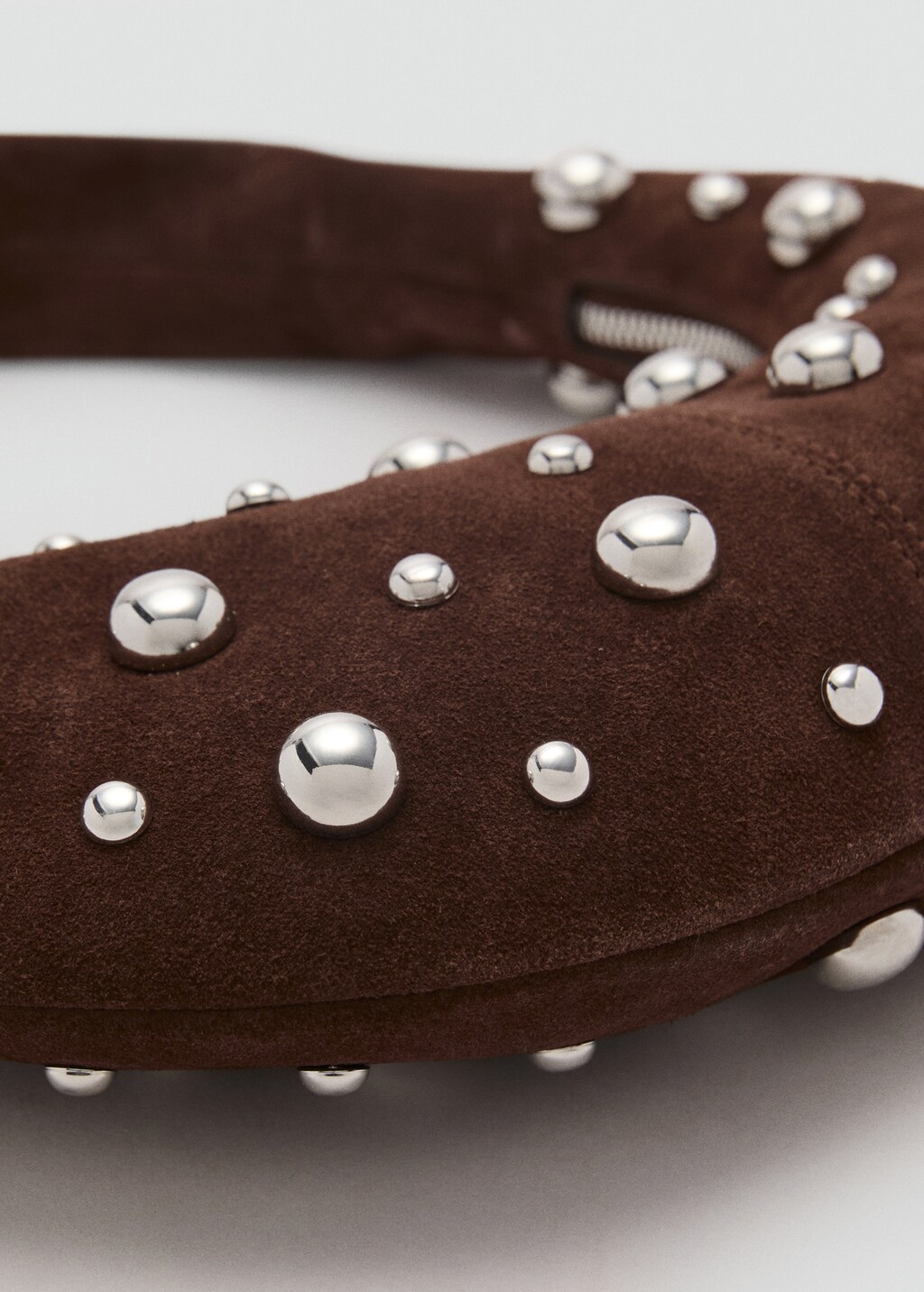 Leather handbag with metallic-balls appliqué - Women | MANGO