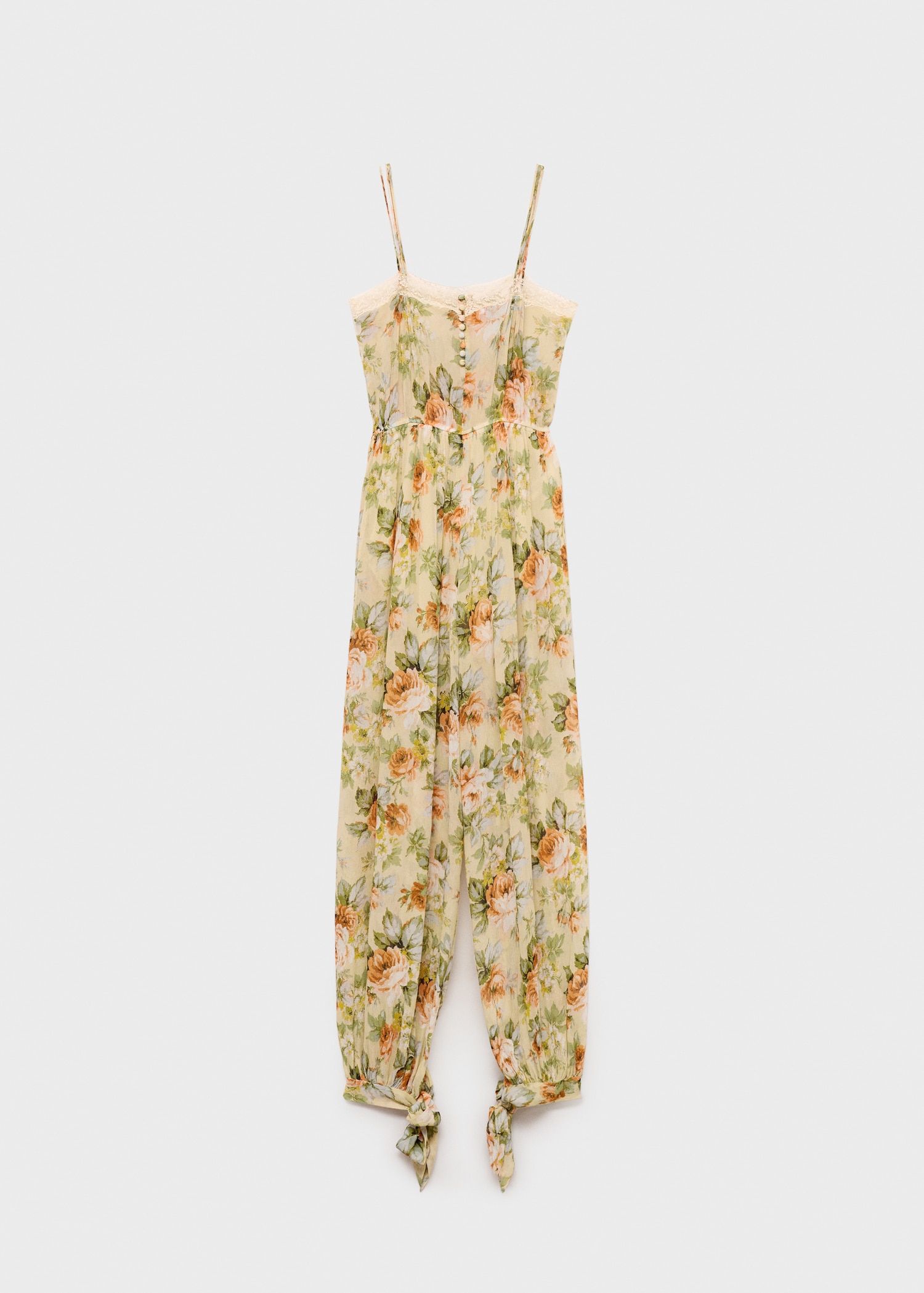 Long floral jumpsuit with puffed hem - Article without model