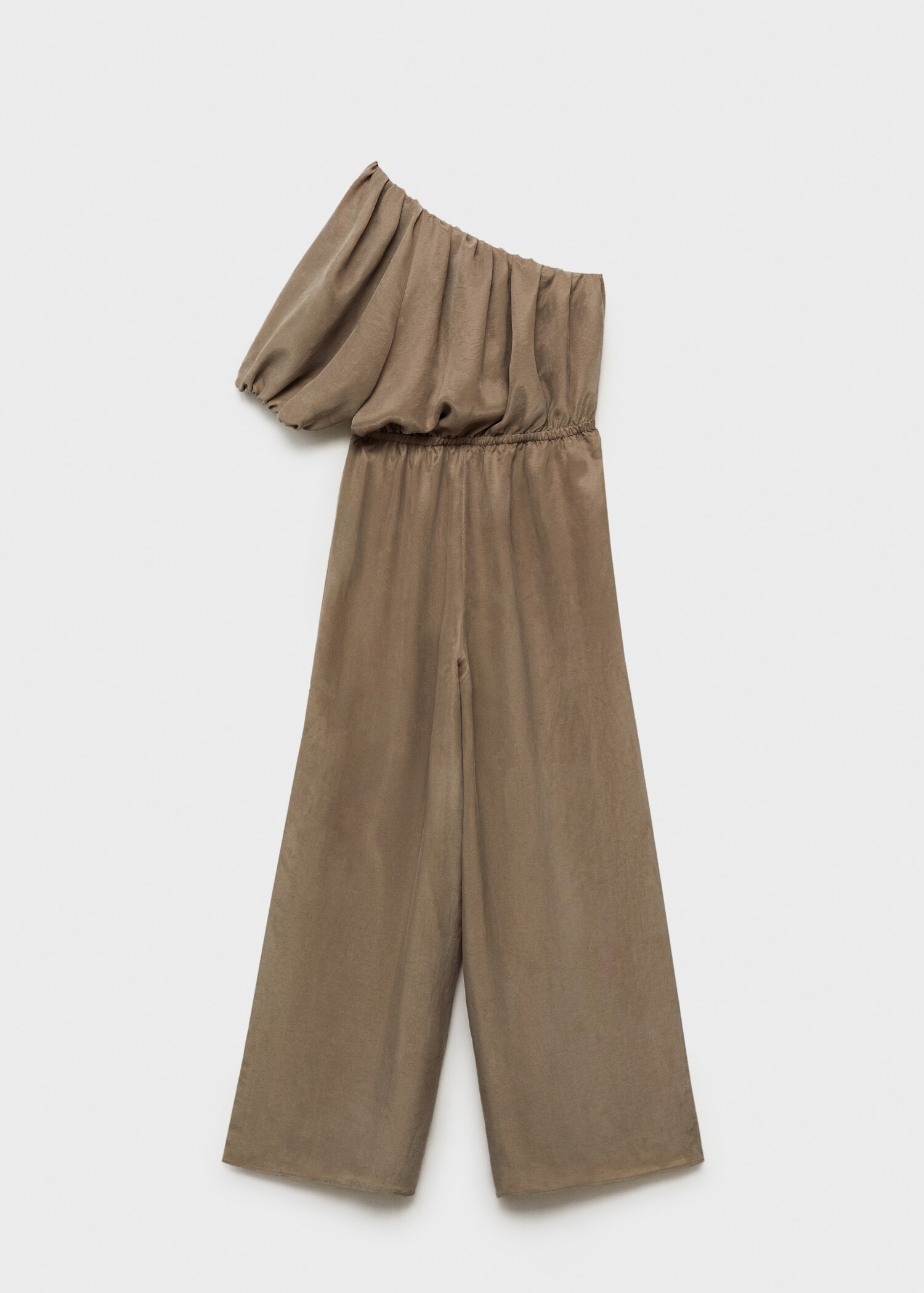 Long jumpsuit with asymmetrical gathered collar - Article without model