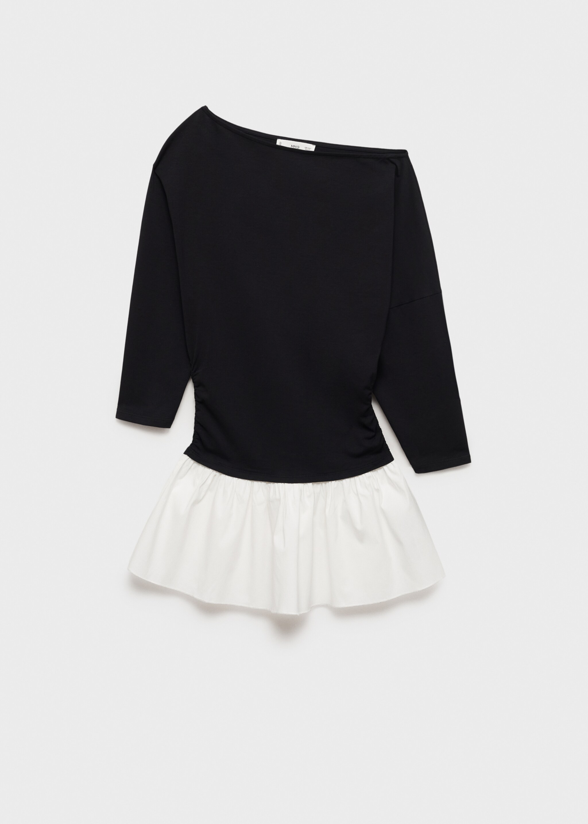 Short combined fabric draped dress - Article without model