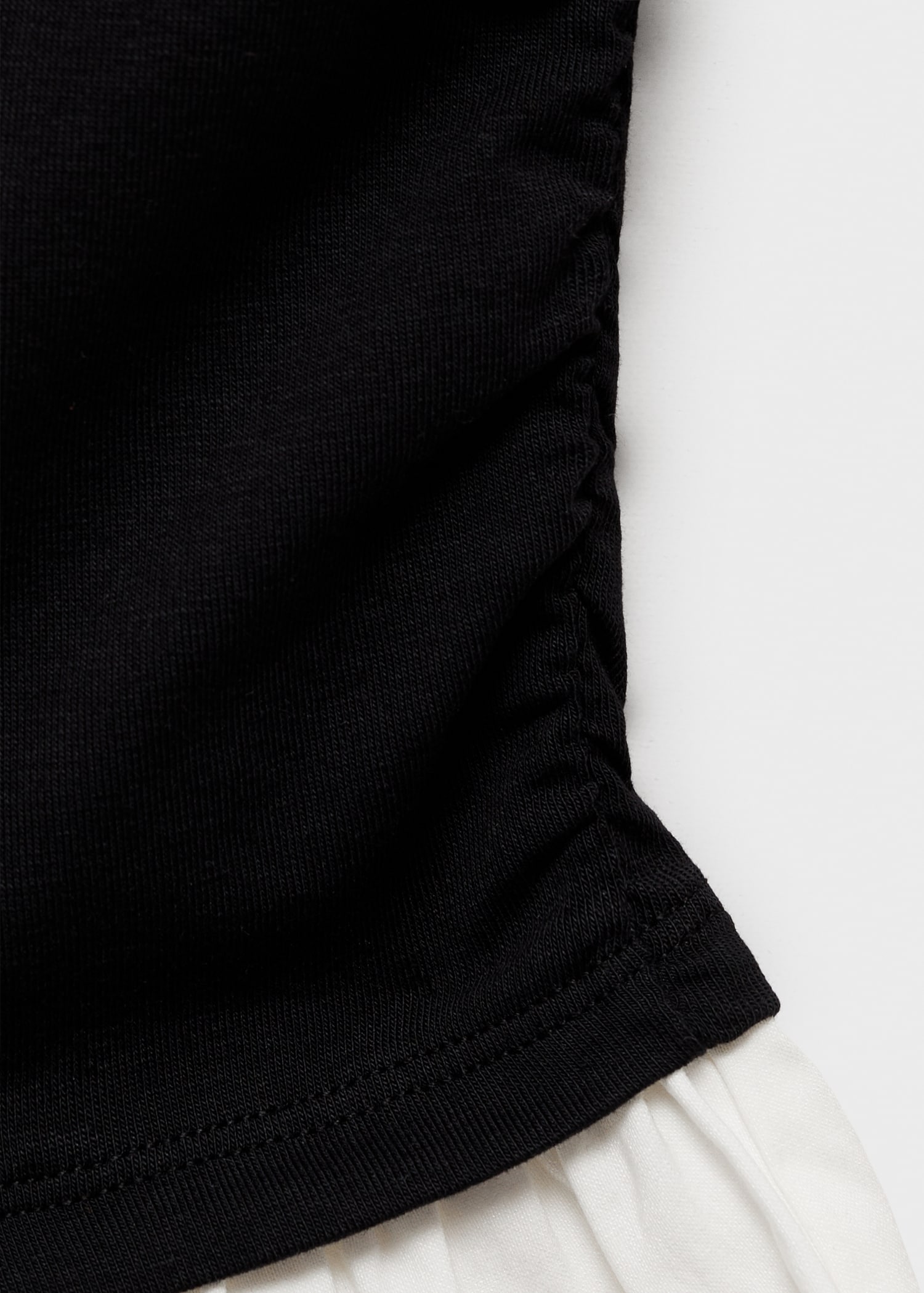 Robe courte tissu combiné drapé - Détail de l'article 0