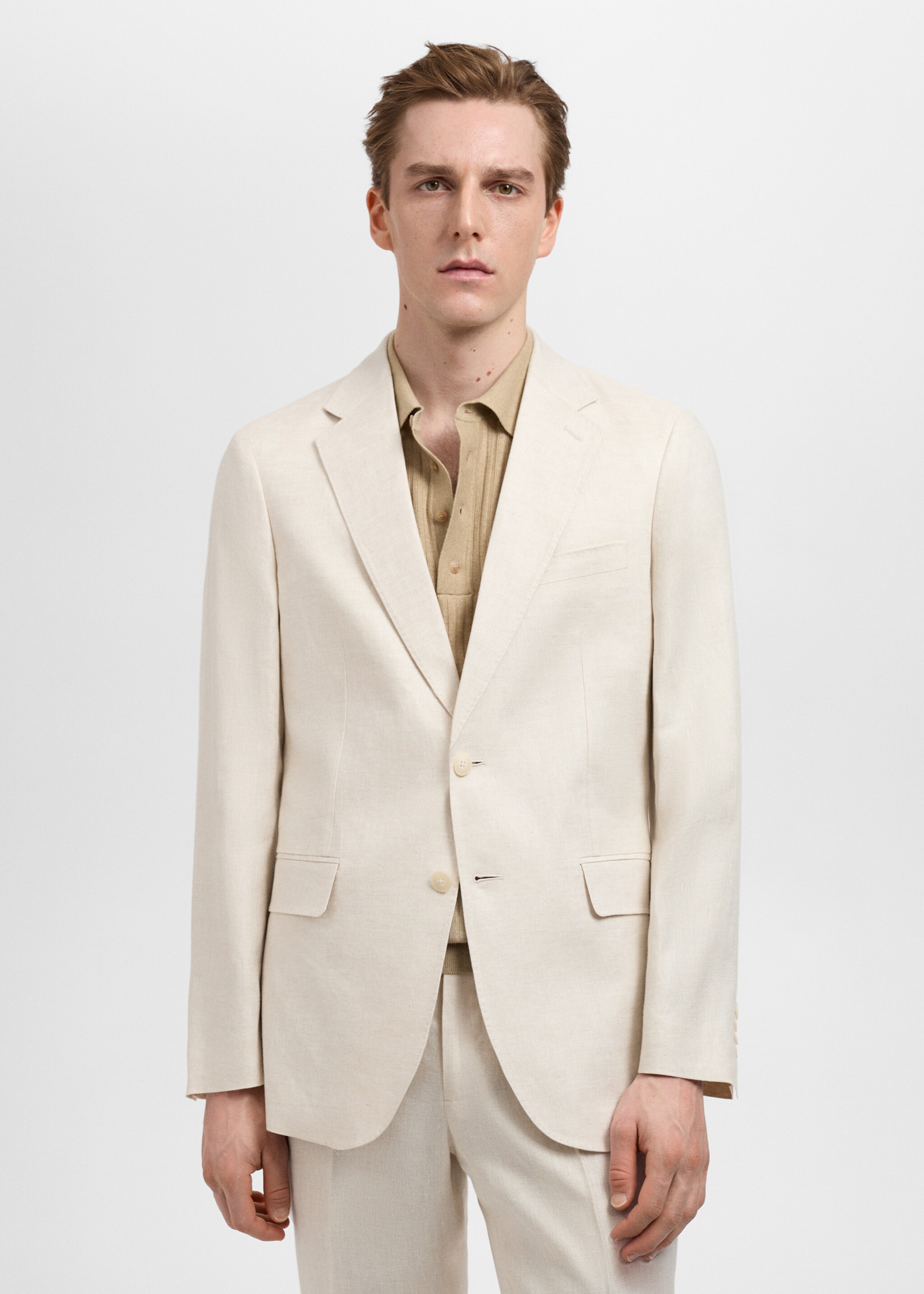 Amalfi 100% linen slim-fit suit jacket - Medium plane