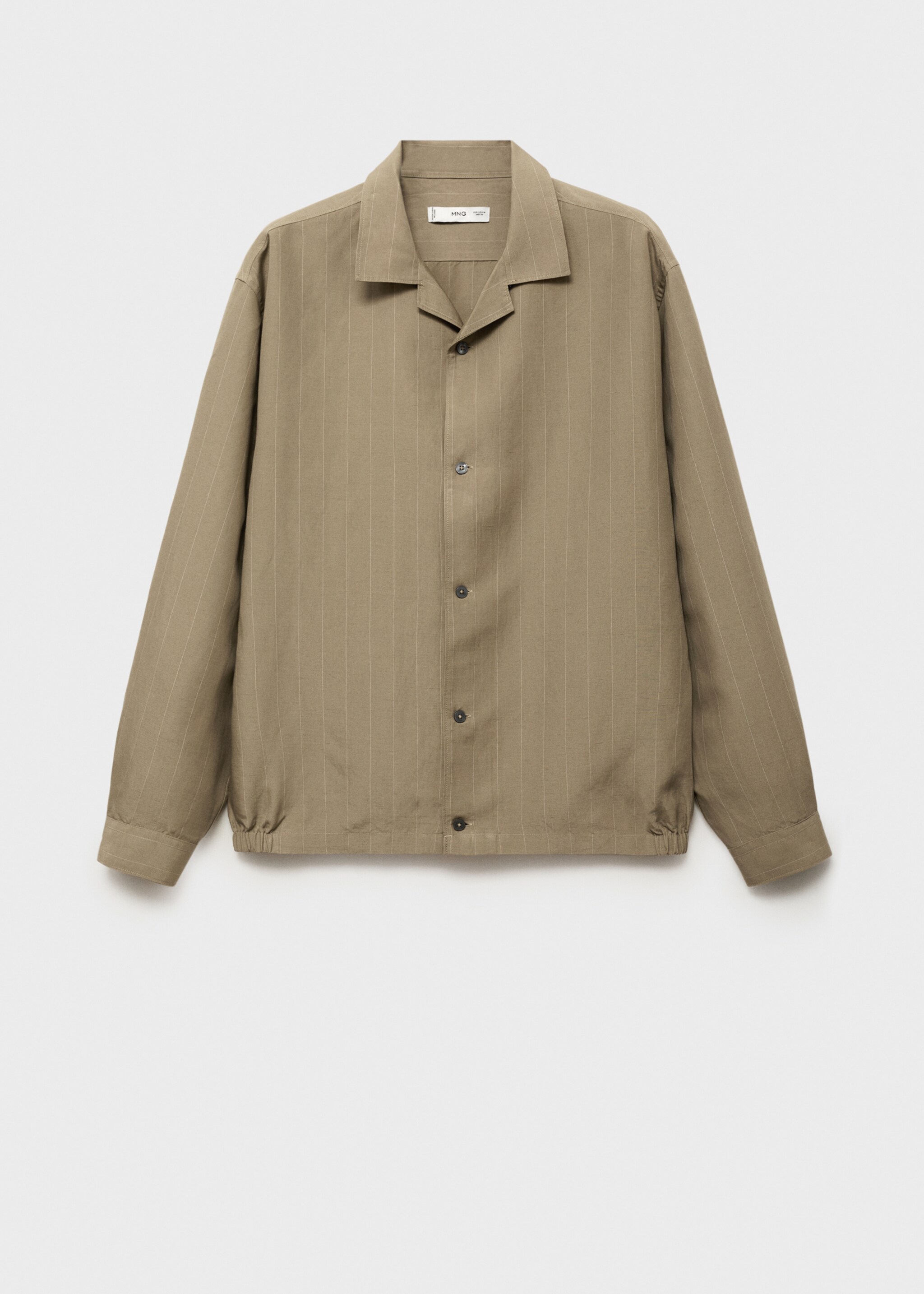 Linen-blend pinstripe overshirt - Article without model