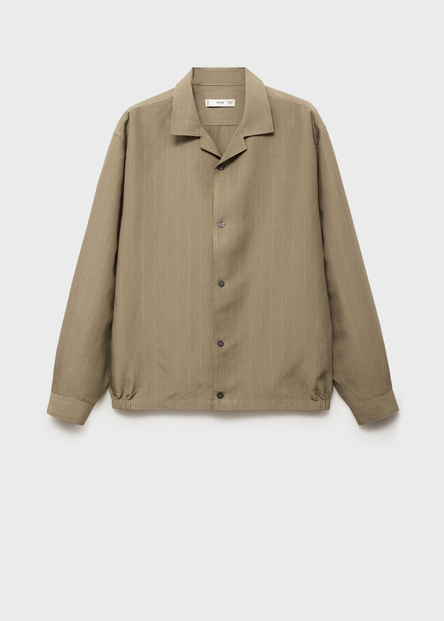 Linen-blend pinstripe overshirt - Article without model