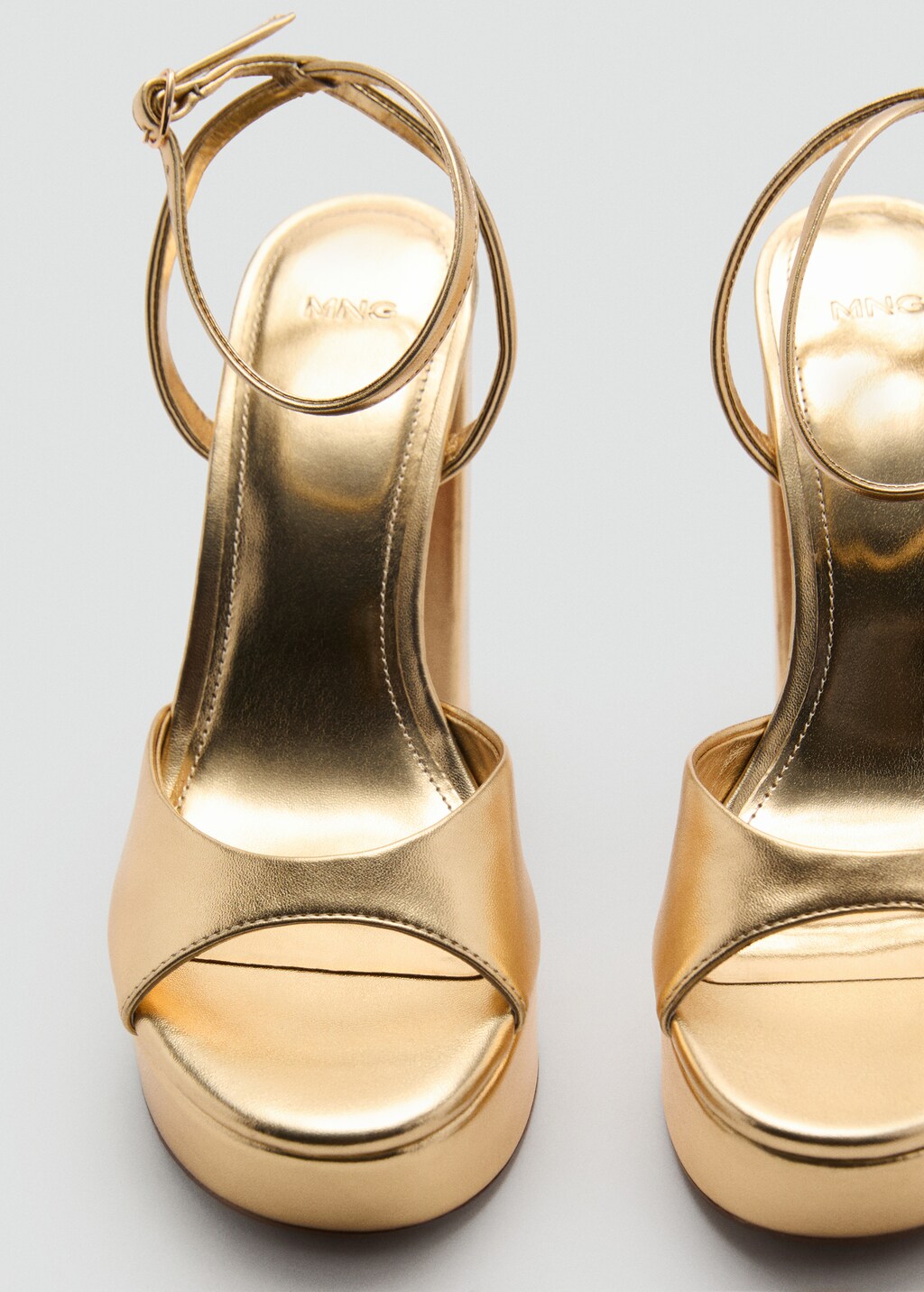 Metallic-effect heeled sandals - image 3