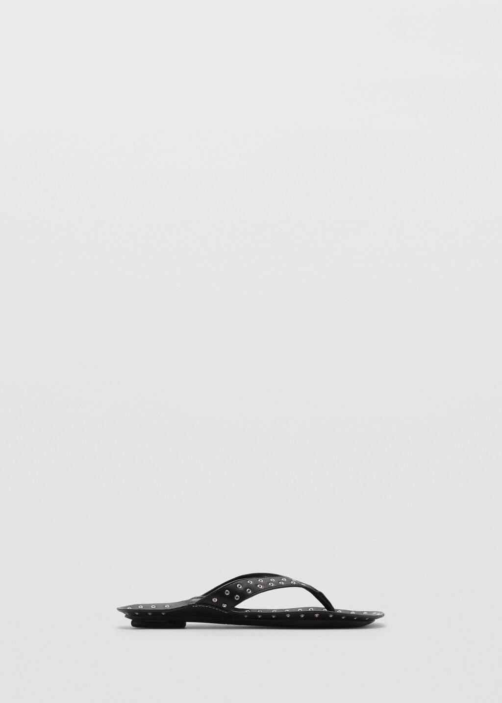 Leather sandals with eyelets - image 2