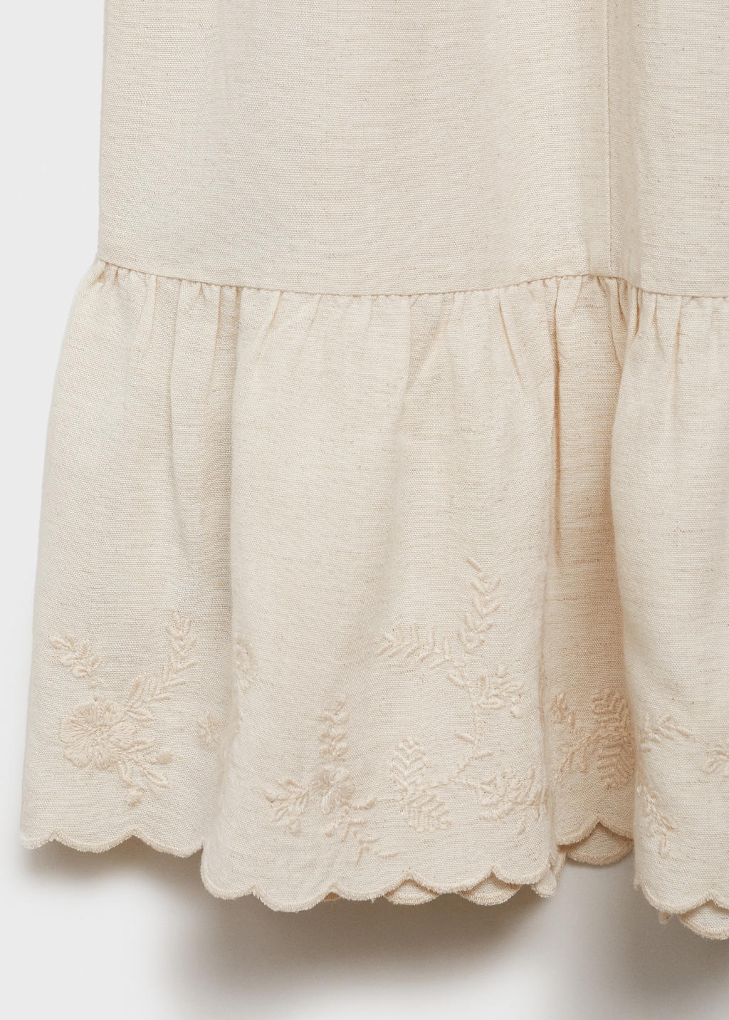 Cotton linen embroidered dress