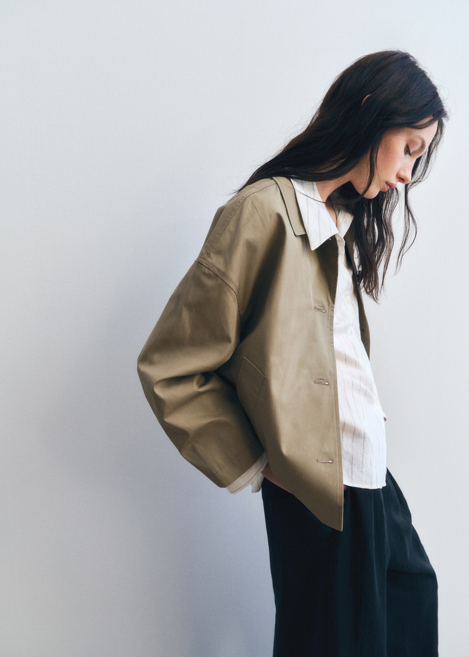 Straight cotton jacket with buttons - Details of the article 7