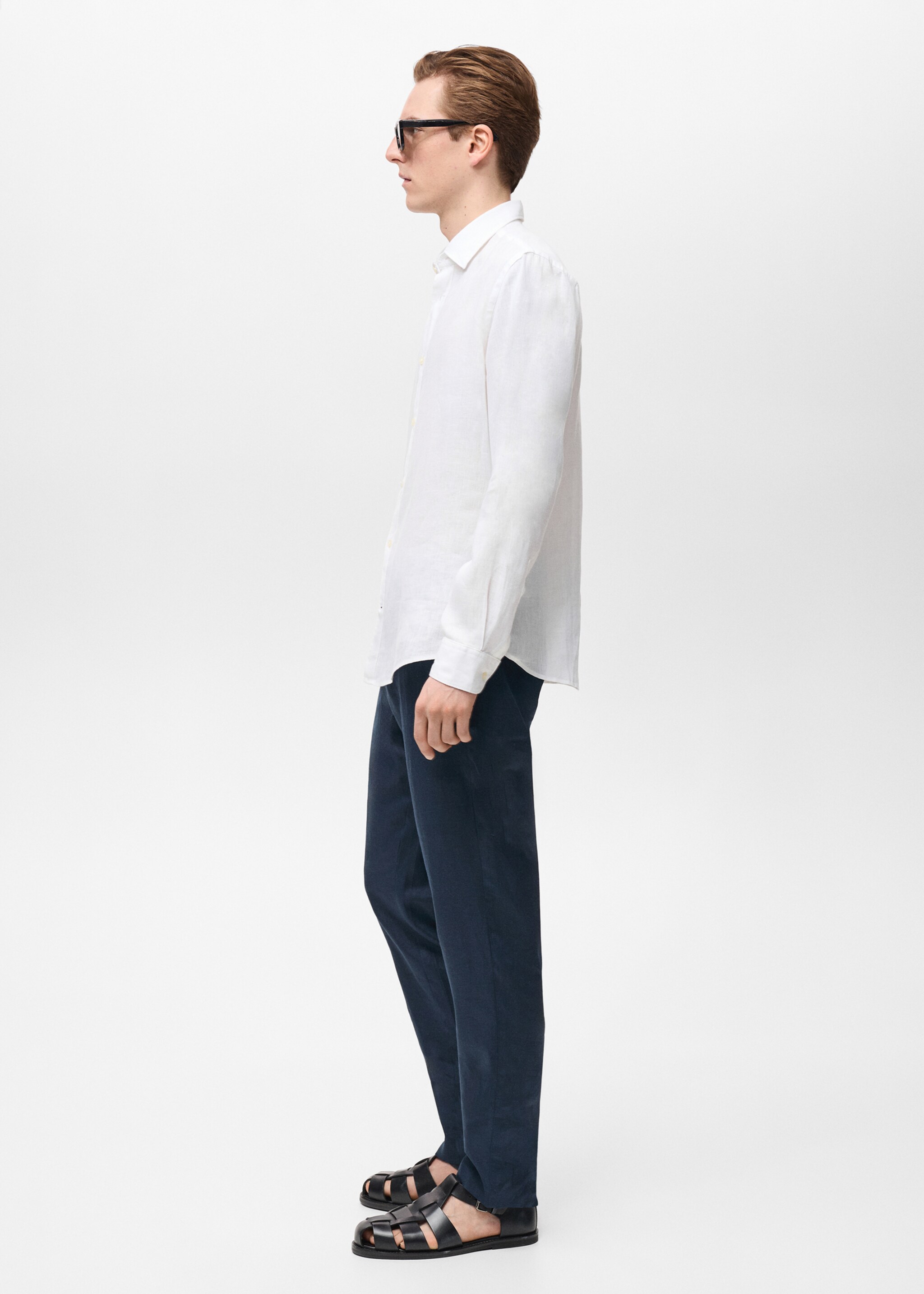 100% linen regular-fit shirt - Details of the article 2