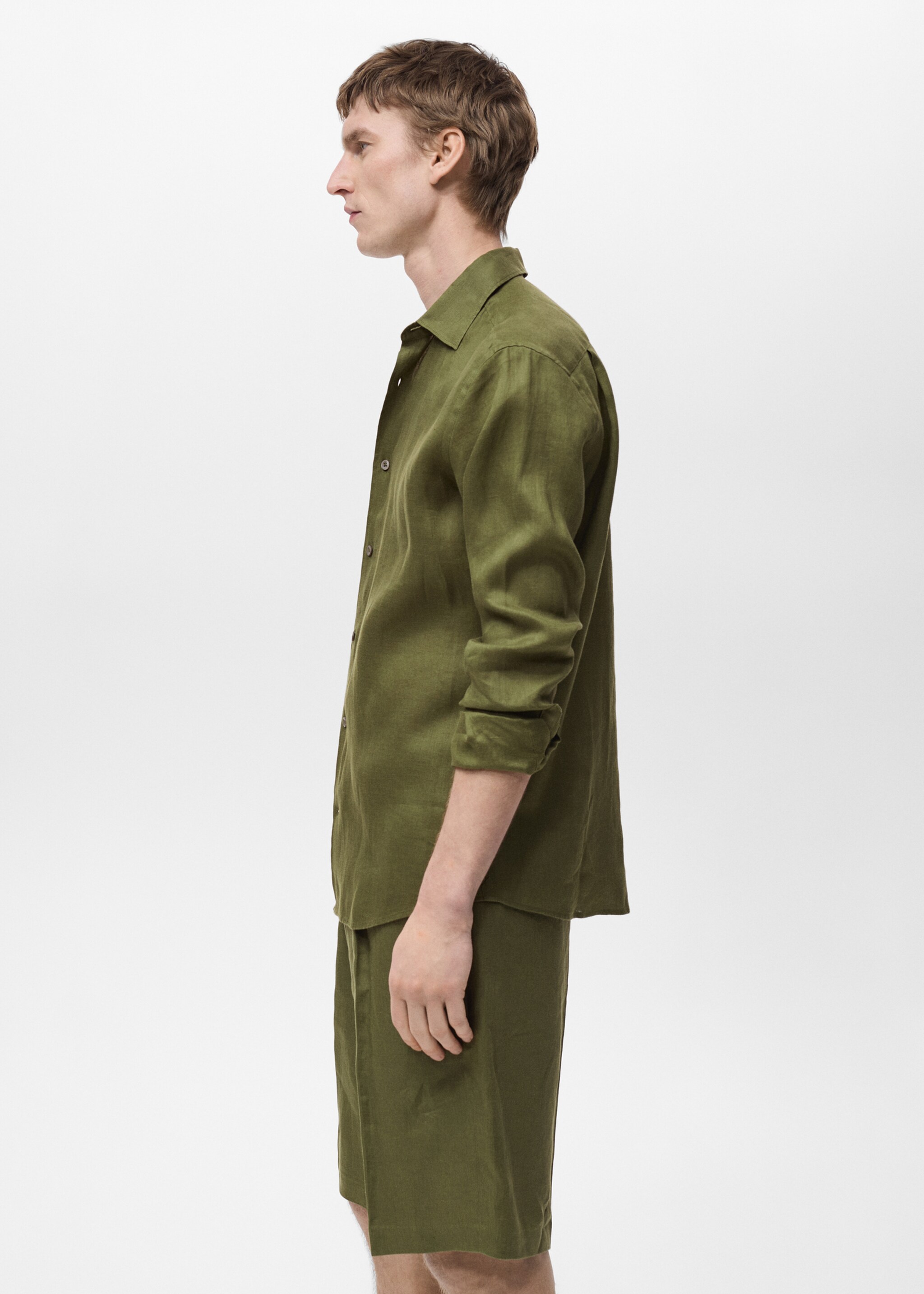 100% linen regular-fit shirt - Details of the article 2