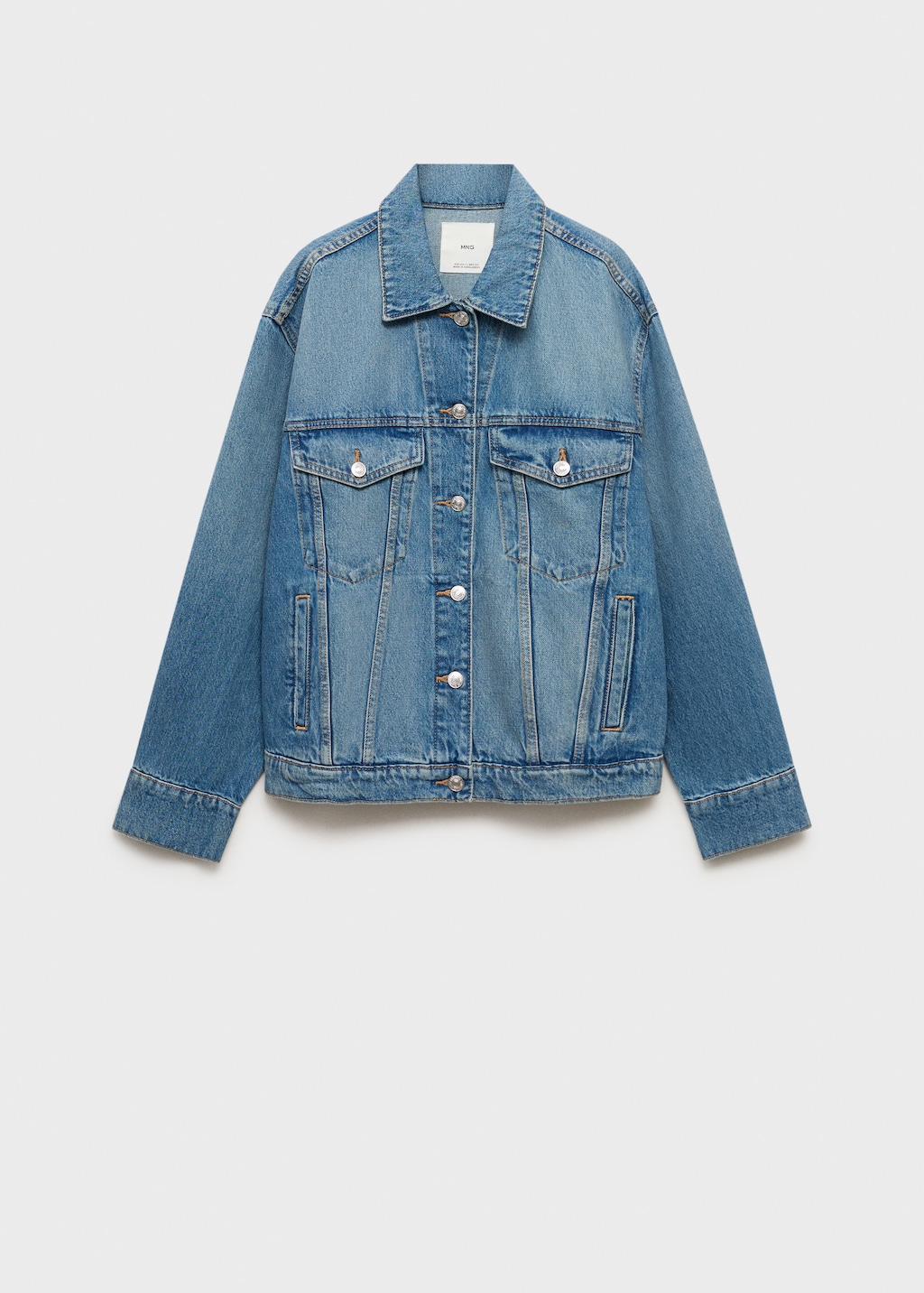 Oversized denim jacket with pockets - Women | MANGO Singapore Oversized denim jacket with pockets - Women | MANGO Singapore