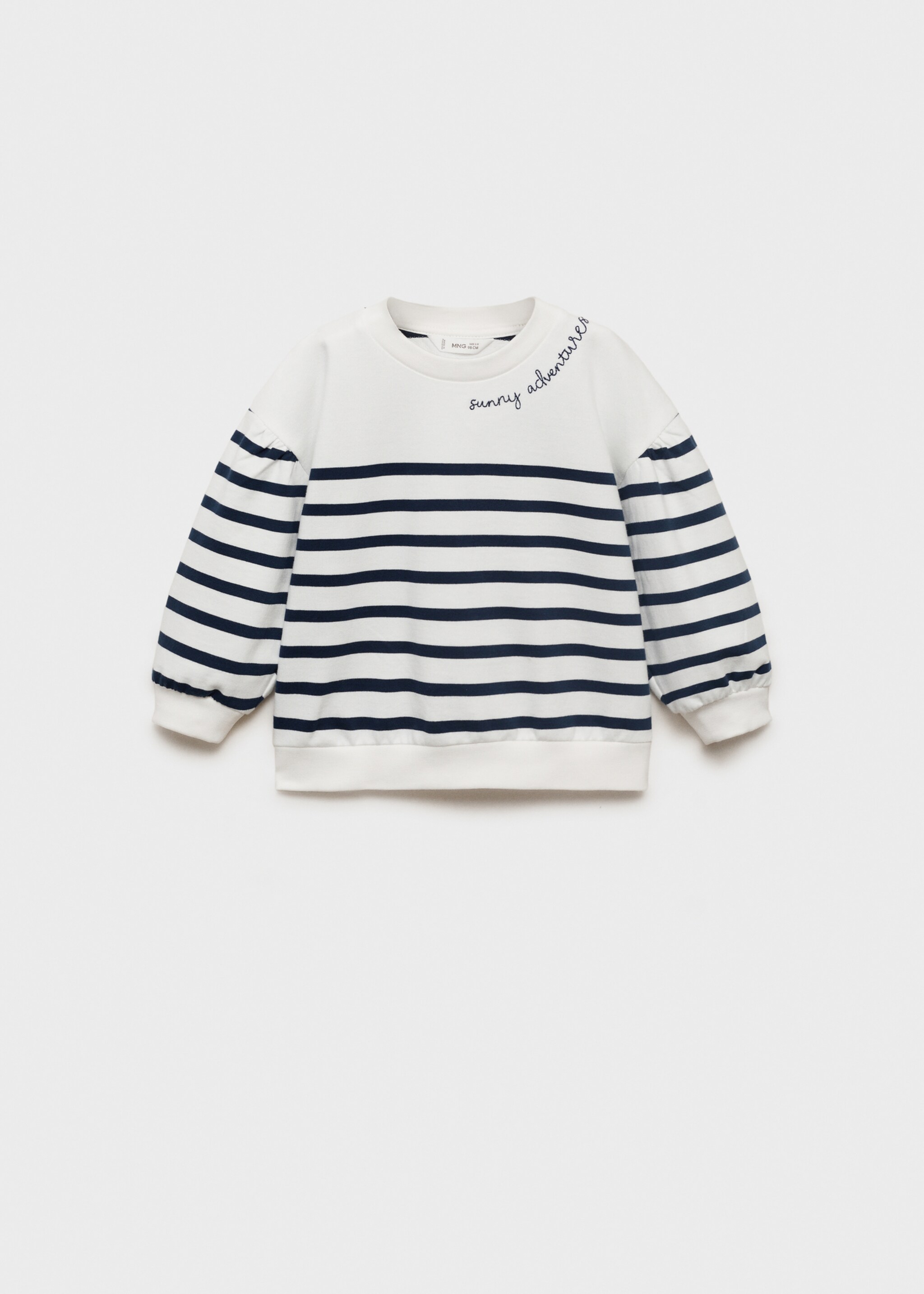 Gestreiftes Sweatshirt mit Text - Artikel ohne Model