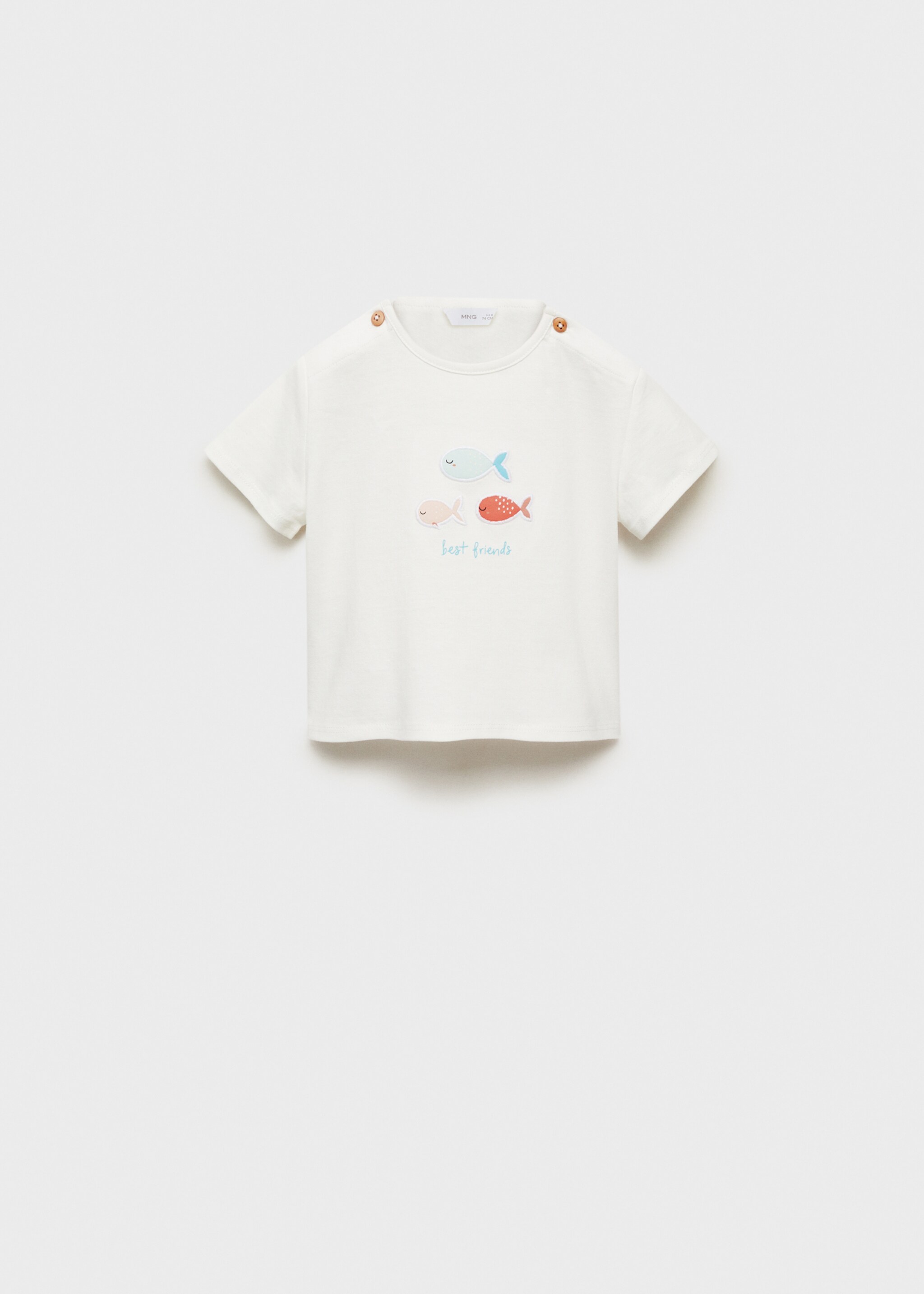 T-shirt coton motif en relief - Article sans modèle