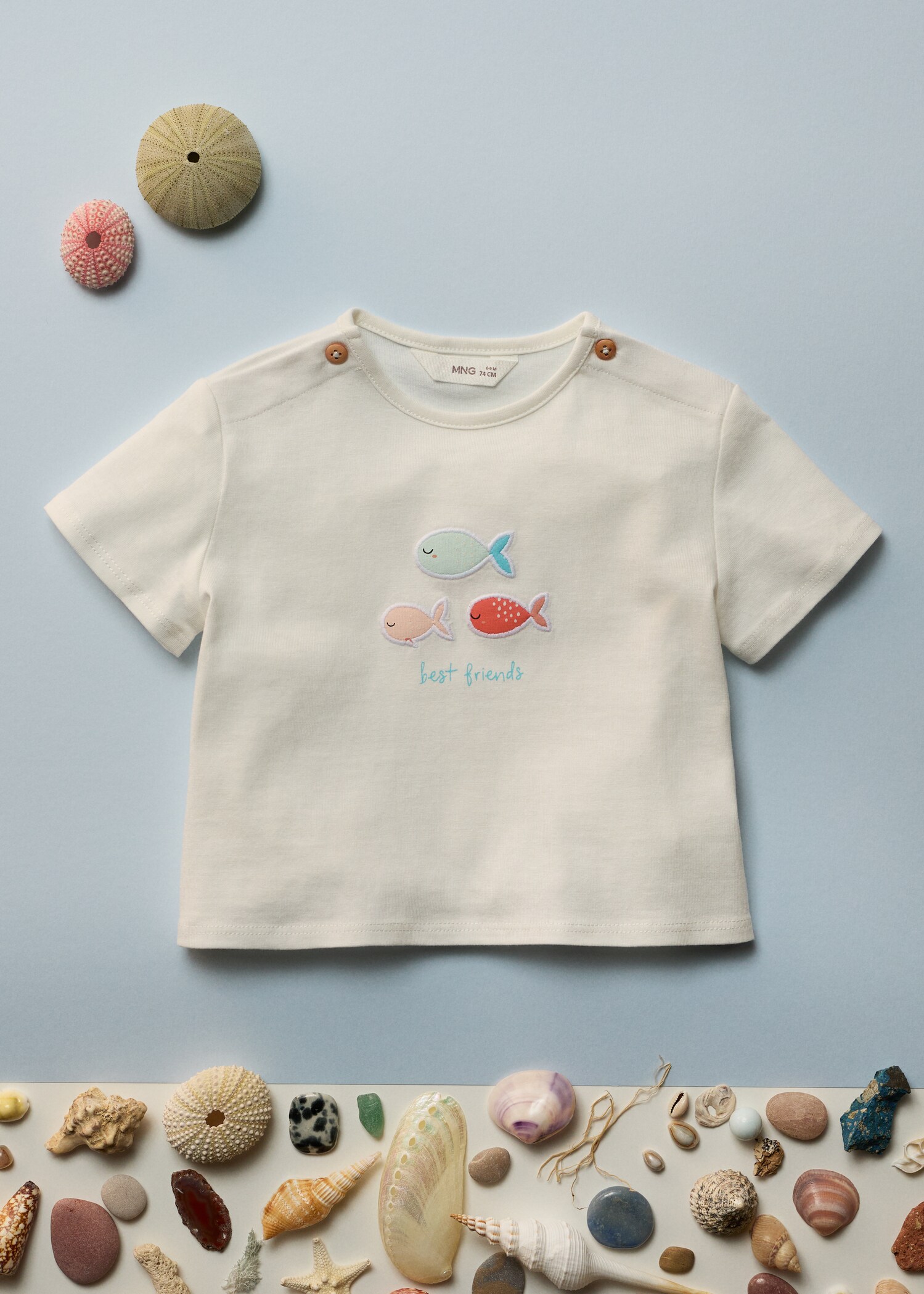 T-Shirt Baumwolle mit Reliefmuster - Detail des Artikels 5