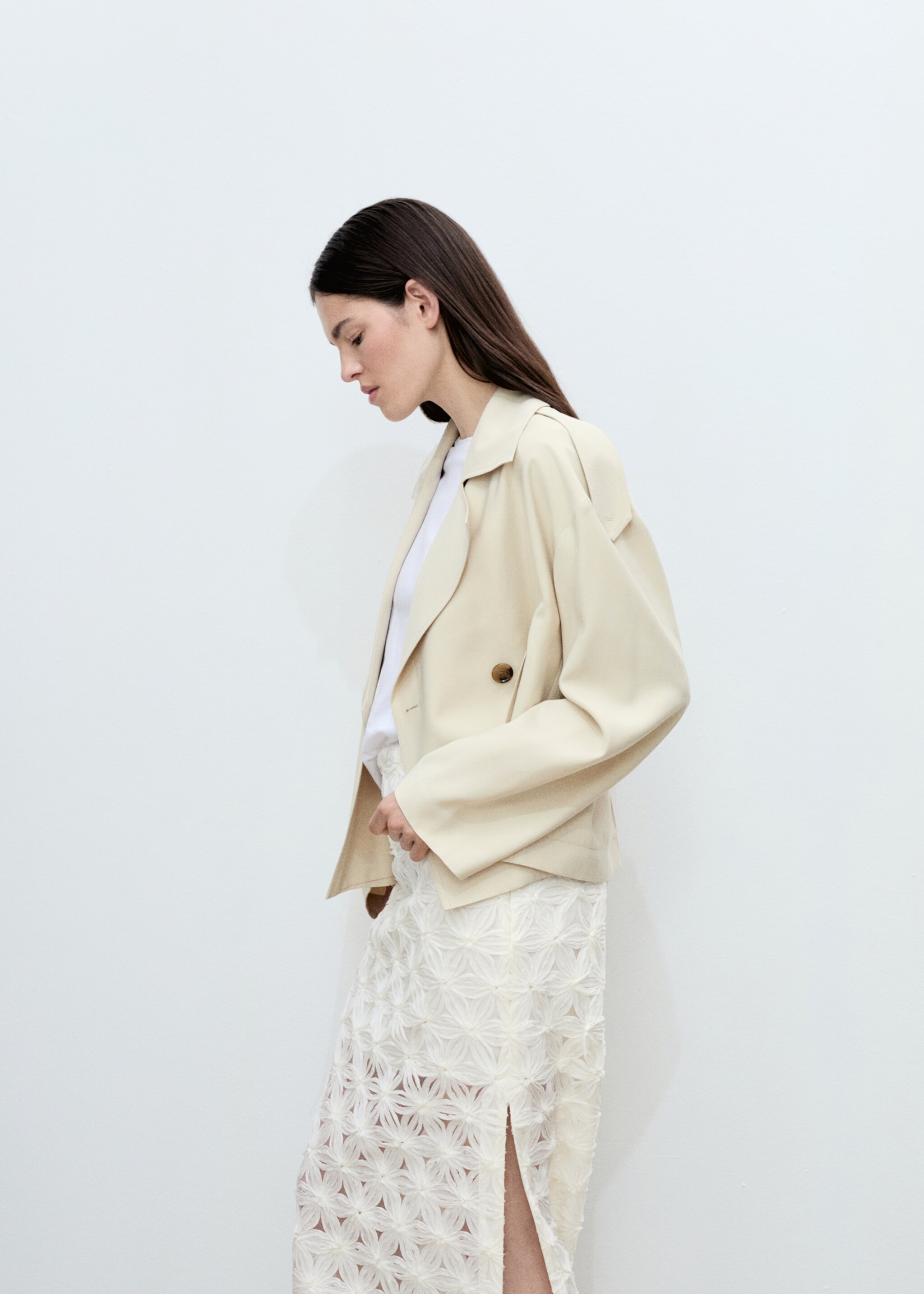 Openwork textured floral skirt - Details of the article 2