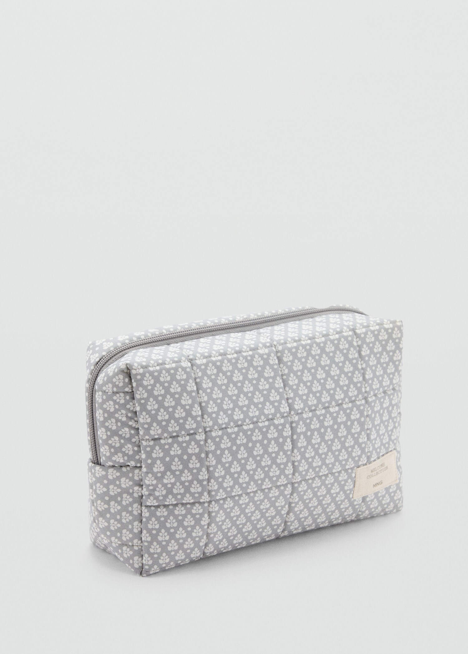 Printed cotton toiletry bag - Medium plane