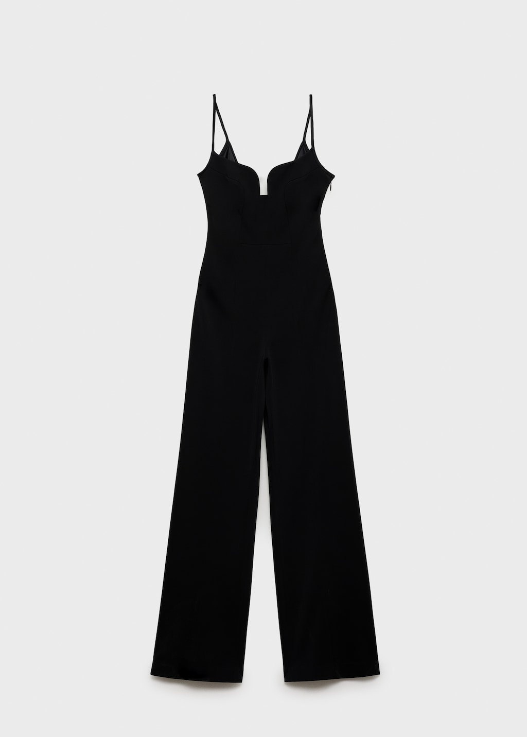 Structured fitted jumpsuit with sweetheart neckline