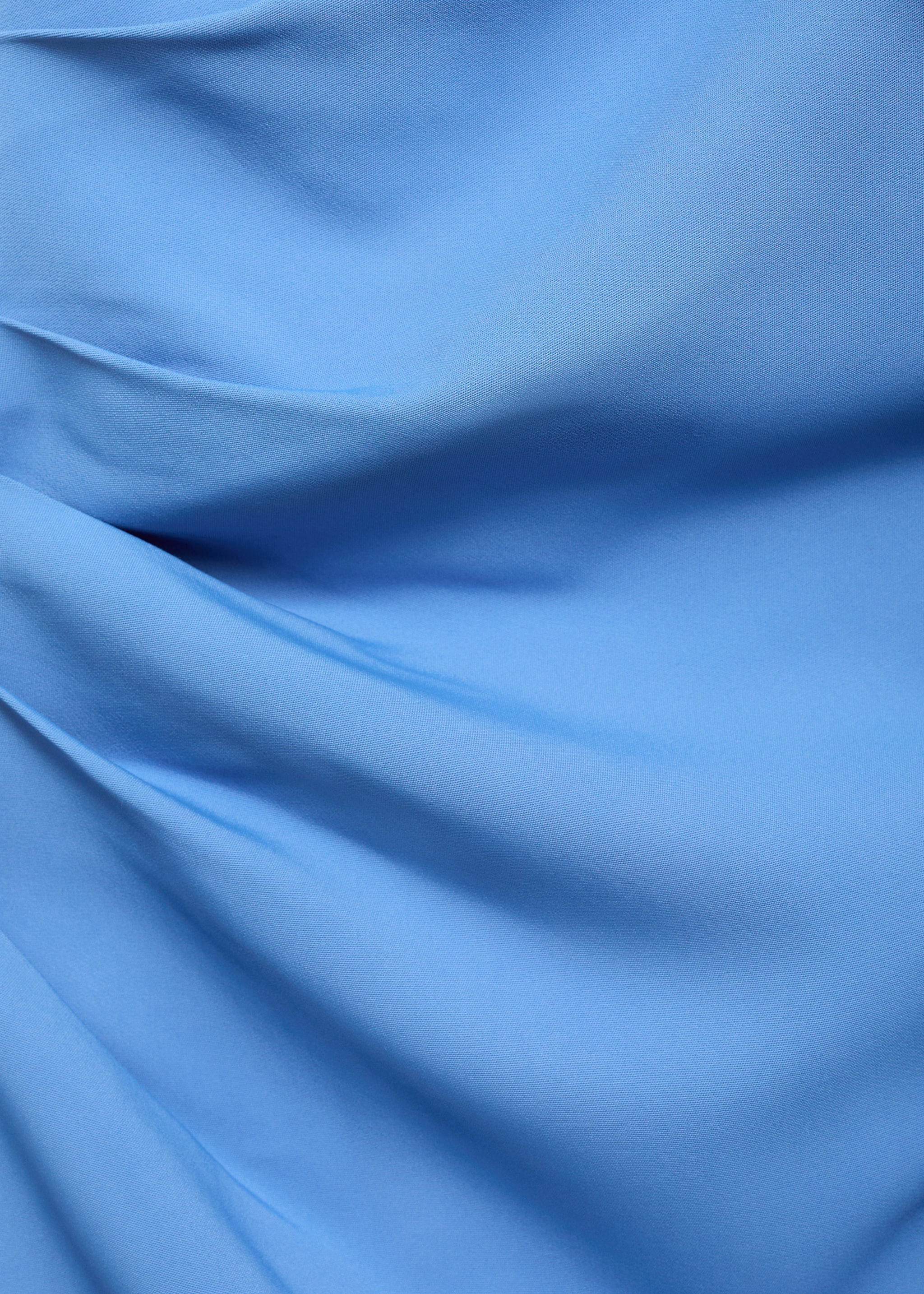 Robe satinée drapée détail nœud - Détail de l'article 0