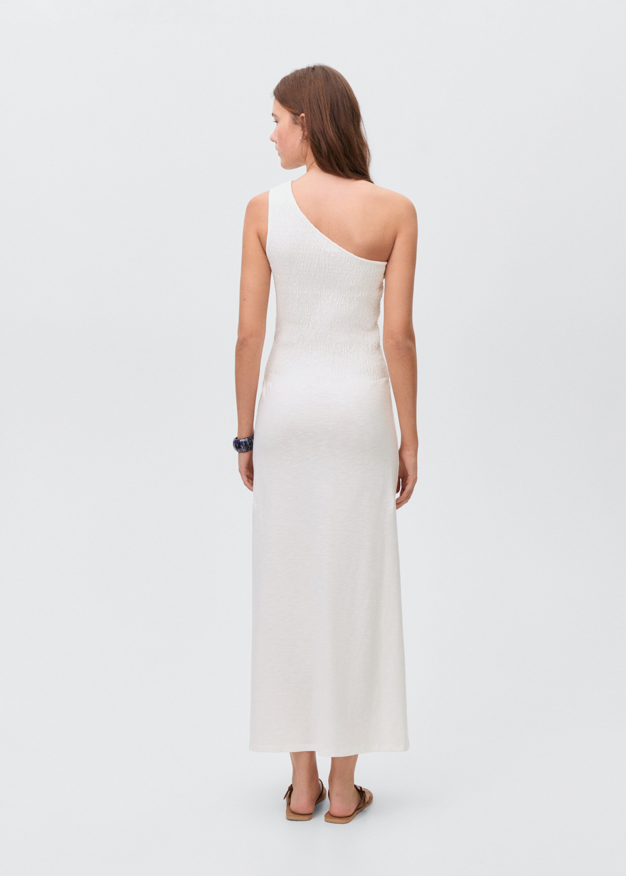 Asymmetrical honeycomb dress - Reverse of the article