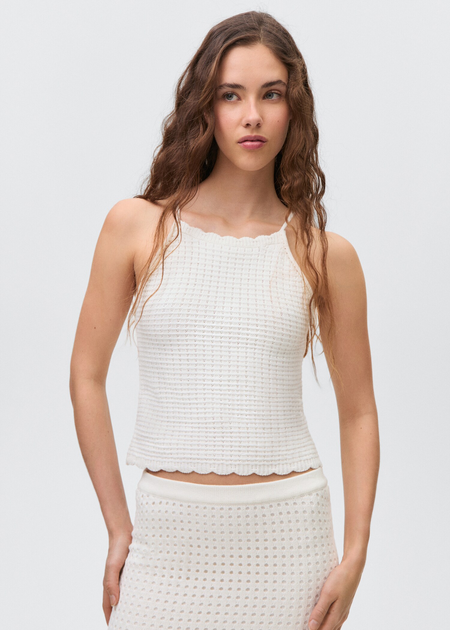 Long knitted skirt - Medium plane