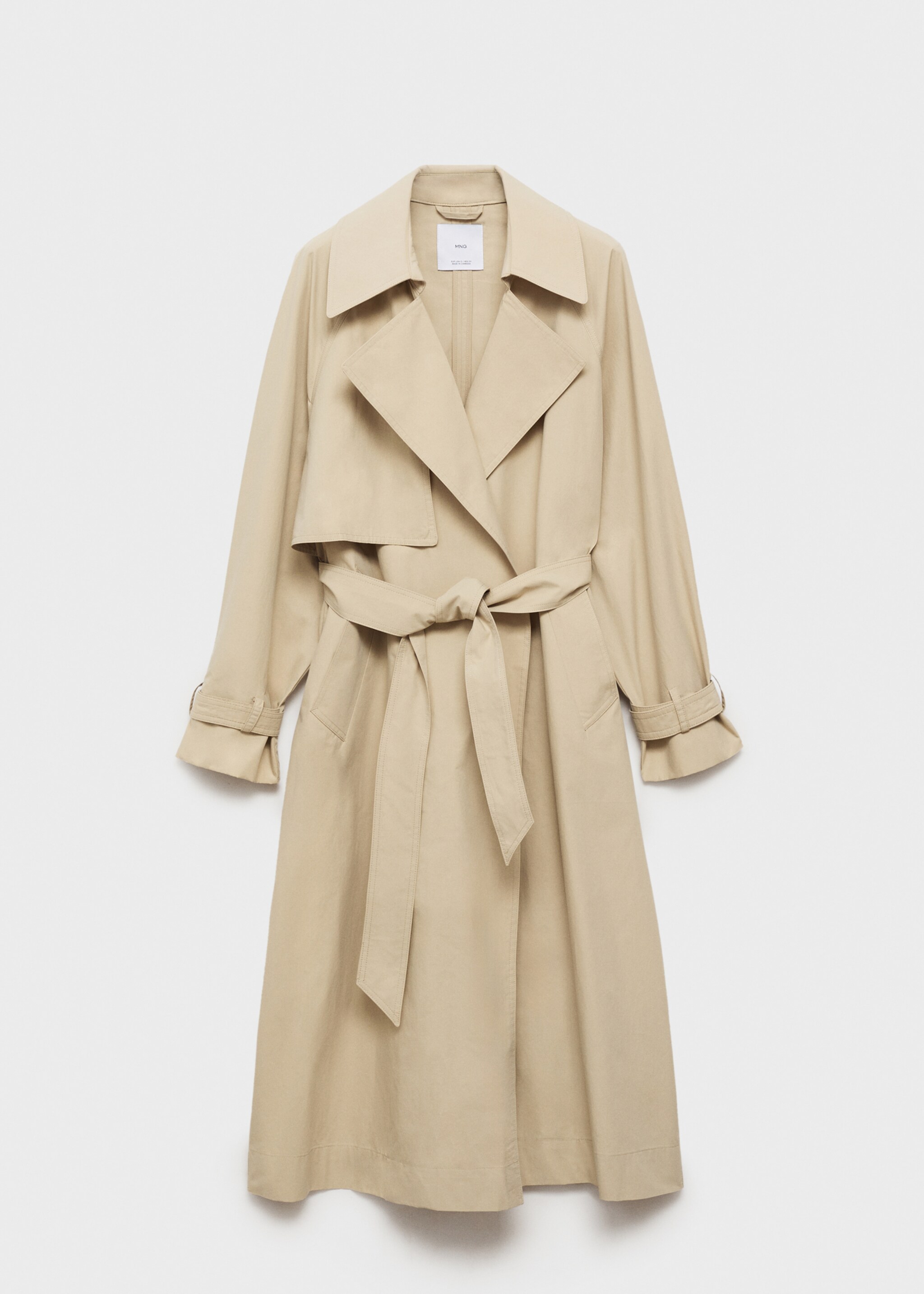 Cotton trench coat with belt - Article without model