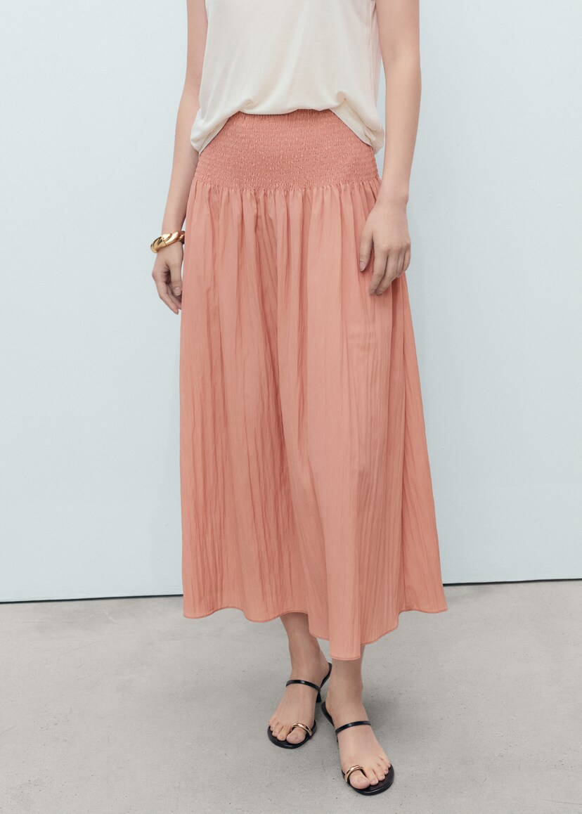 Gathered midi-skirt with panels - Women | MANGO USA