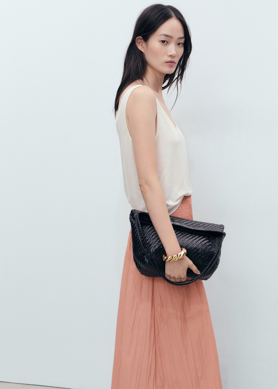Gathered midi-skirt with panels - Women | MANGO USA
