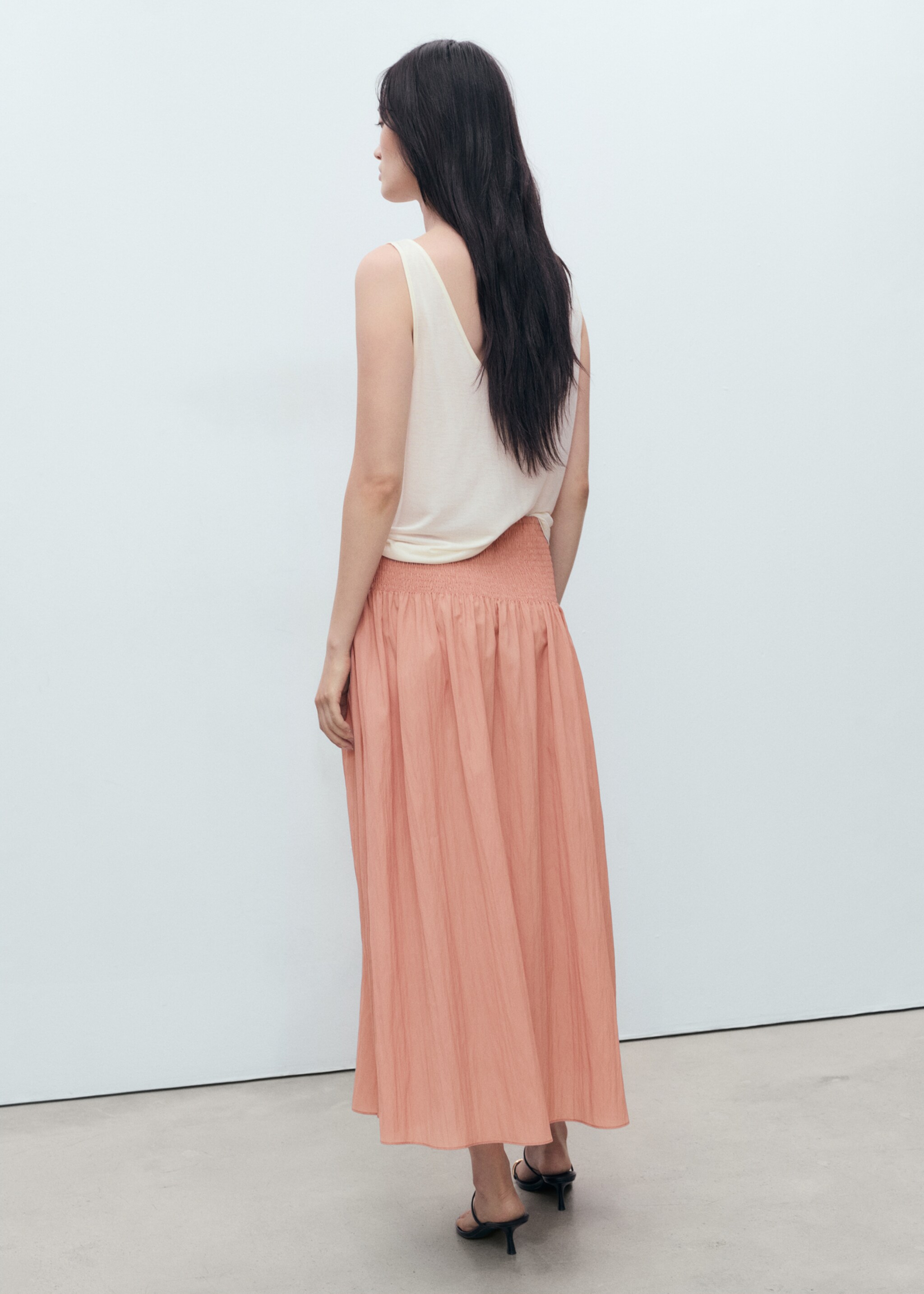 Gathered midi-skirt with panels - Reverse of the article