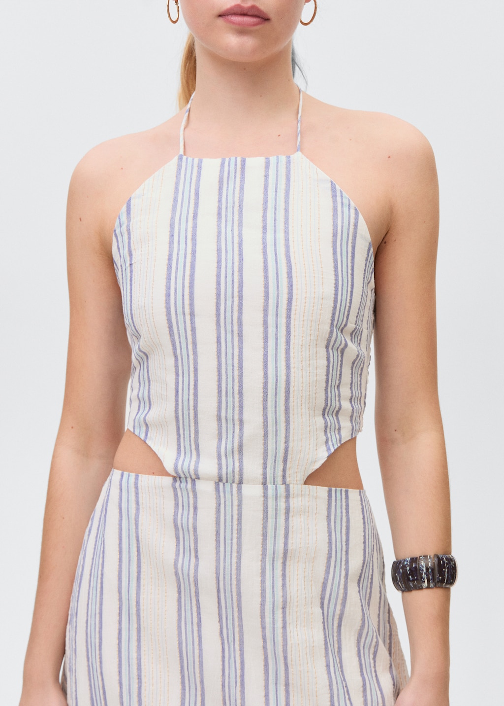 Halter dress with side slits