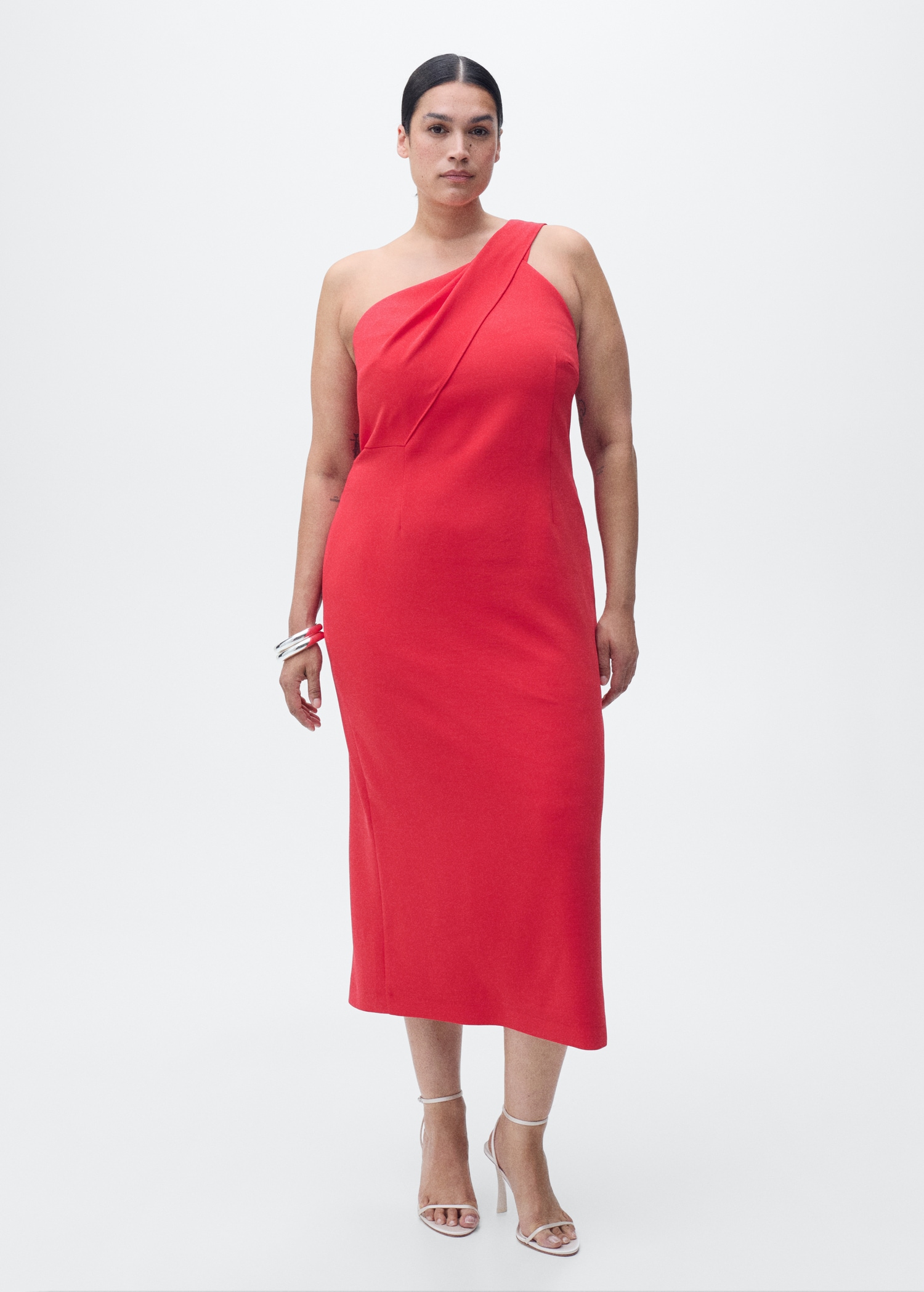 Vestidos Invitada Boda Mango Talla Plus Vestido Asimétrico Plisado