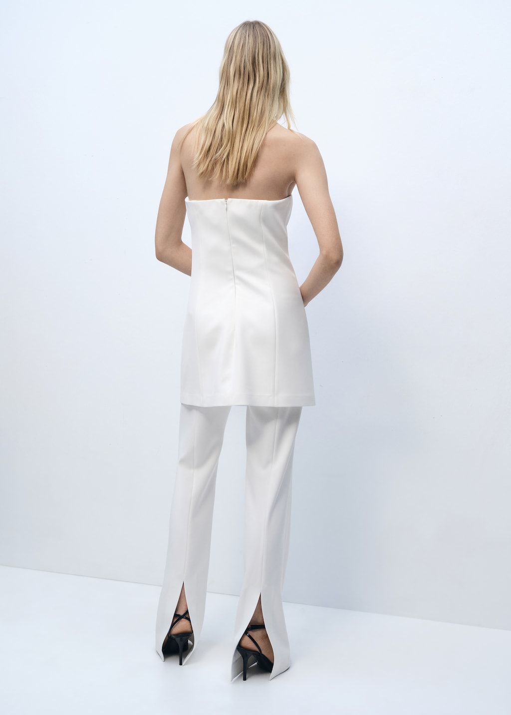 Combined strapless jumpsuit - Women | MANGO USA Combined strapless jumpsuit - Women | MANGO USA