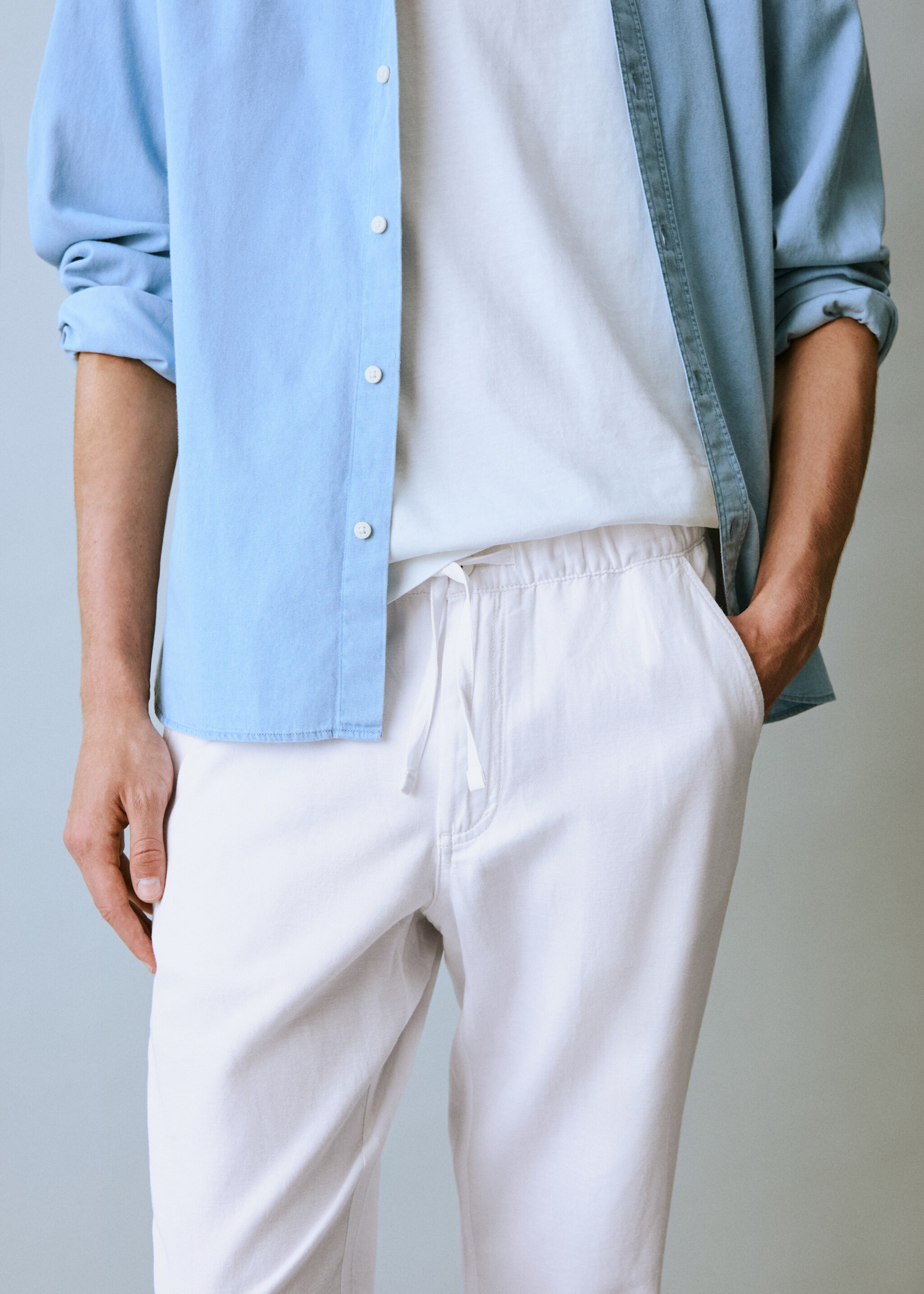 Pantalón jogger lino algodón - Detalle del artículo 1