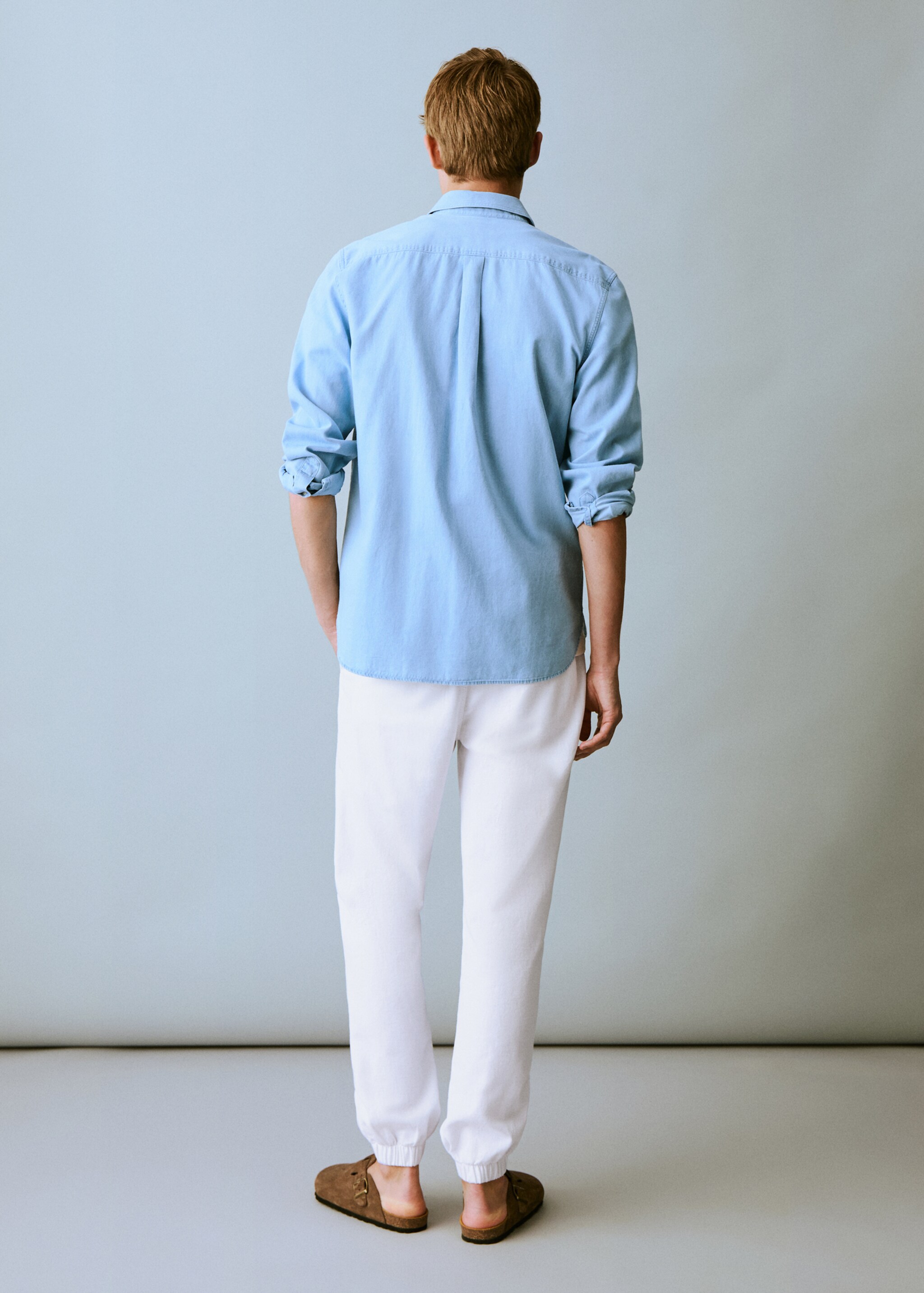 Pantalón jogger lino algodón - Reverso del artículo