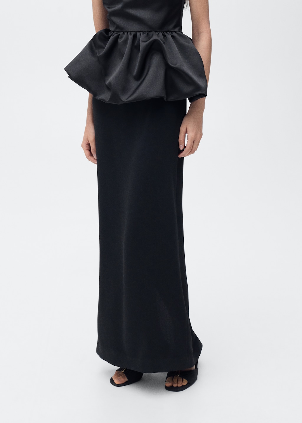Mango Draped-waist straight skirt