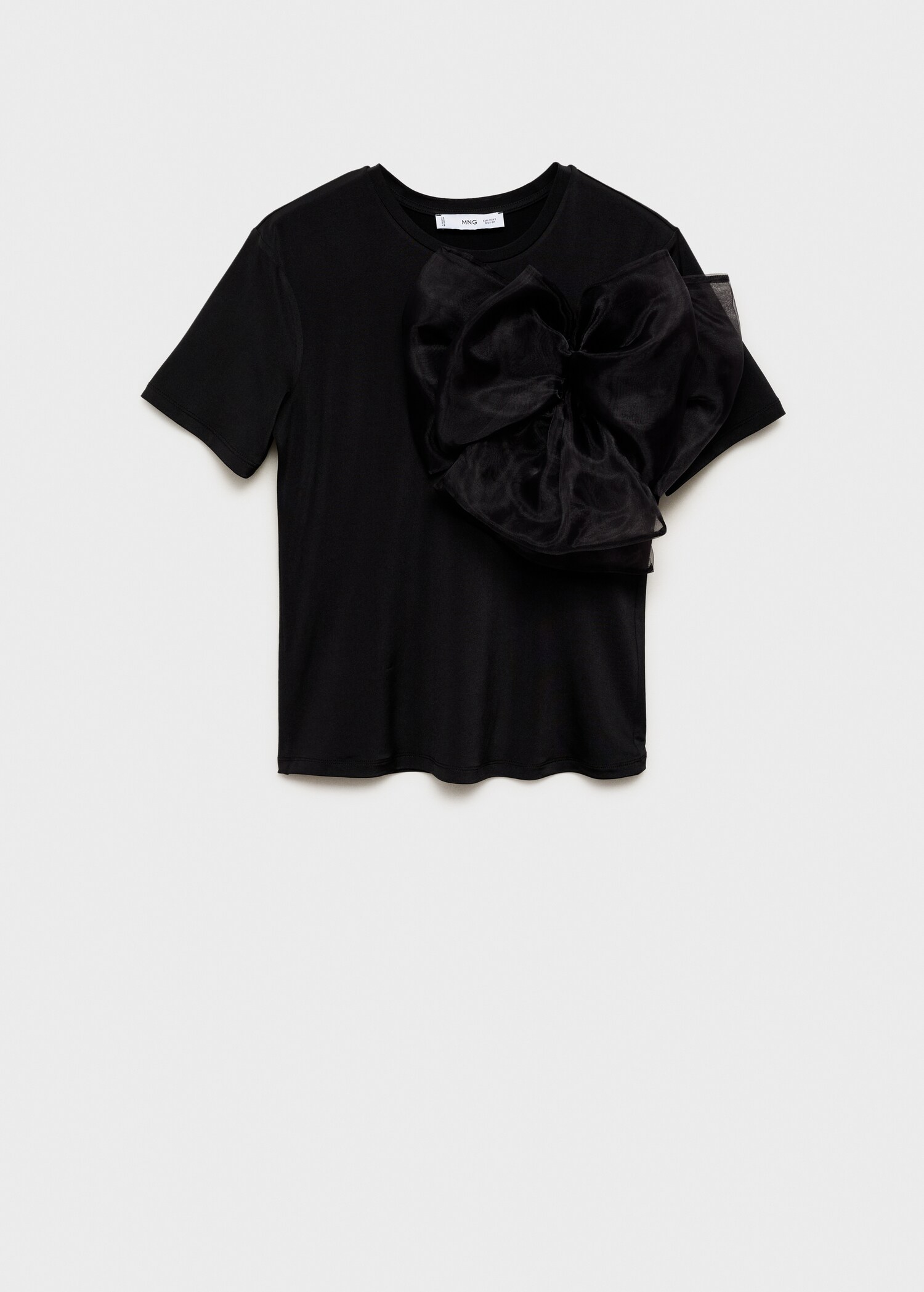 T-Shirt mit kurzen Ärmeln und Maxi-Schleife - Artikel ohne Model