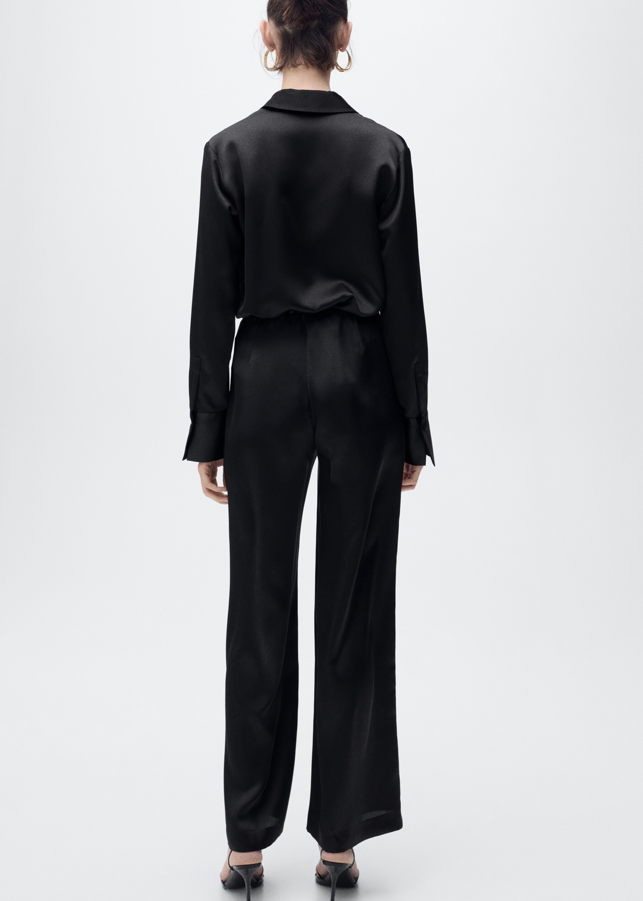 Satin straight-fit trousers - Reverse of the article