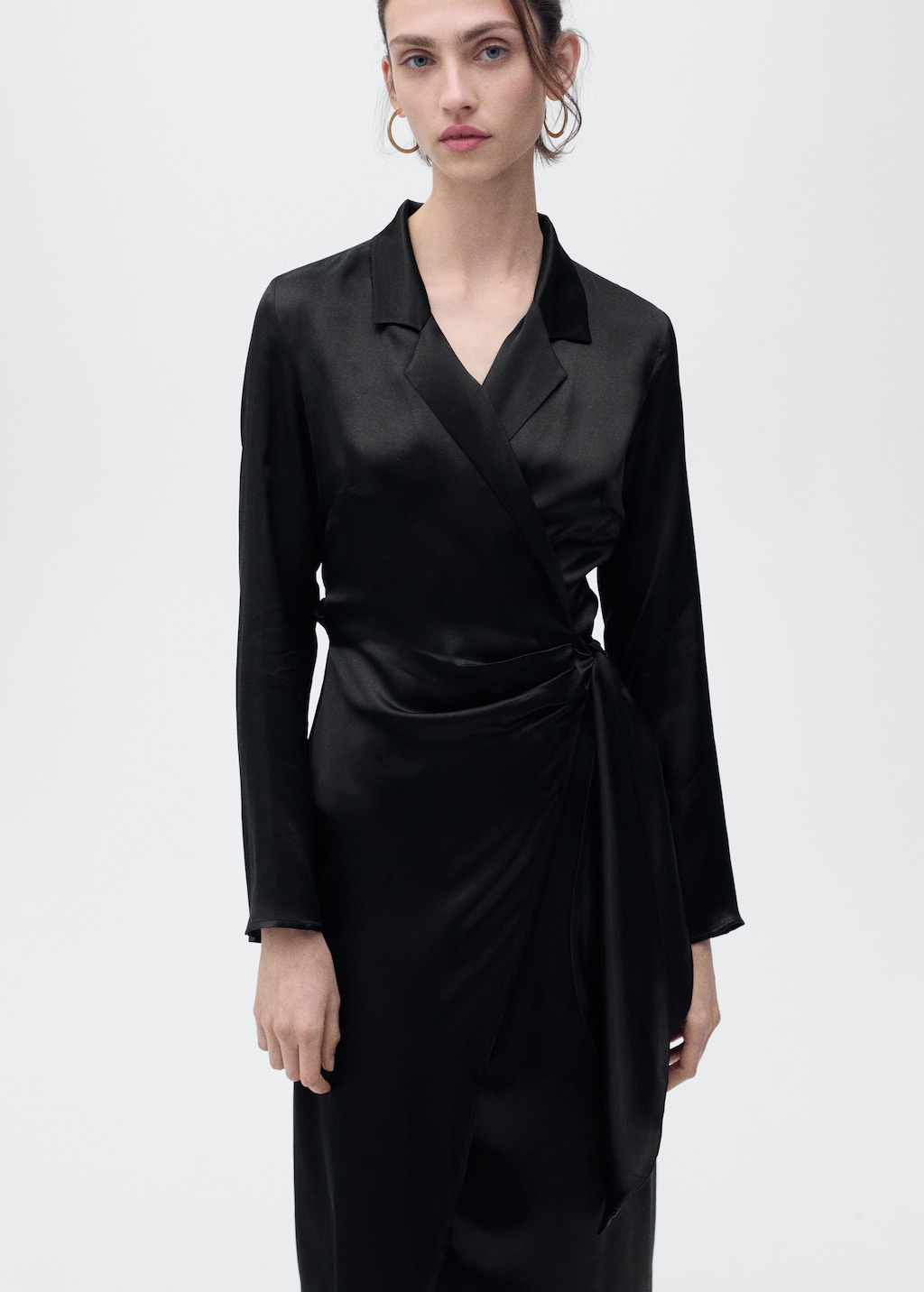 Wrap midi-dress with knot