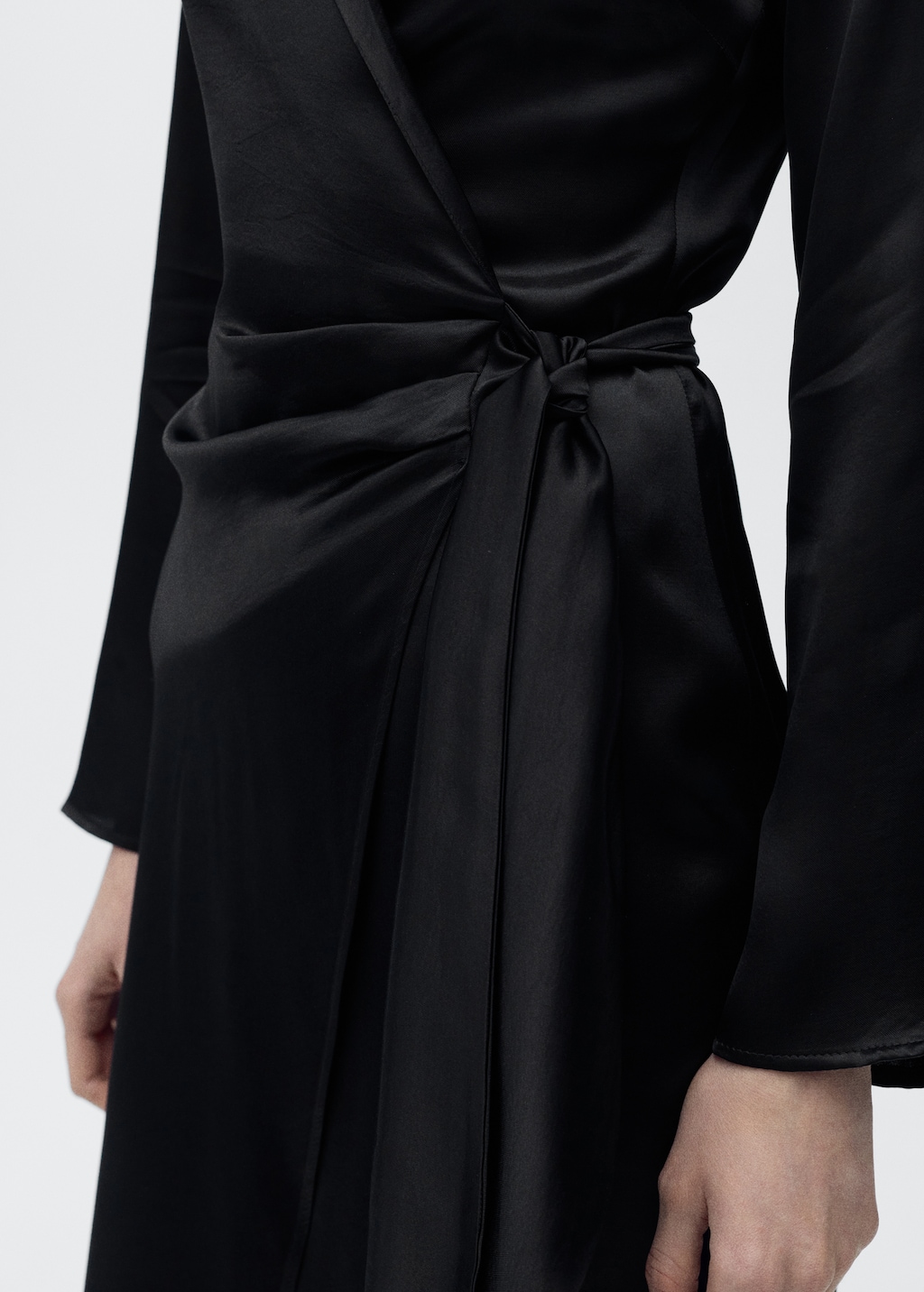 Wrap midi-dress with knot