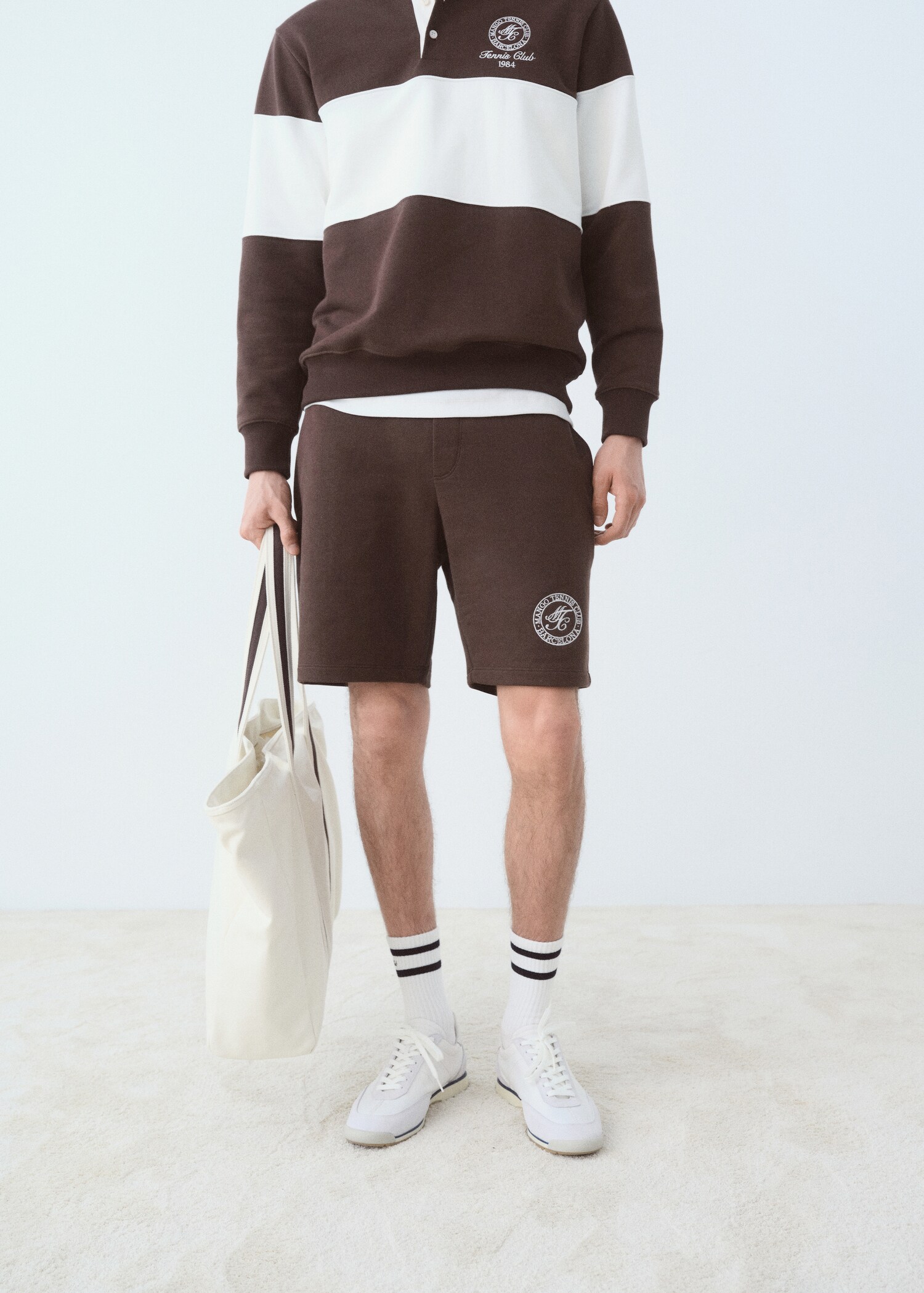 Embroidered cotton bermuda shorts - Medium plane