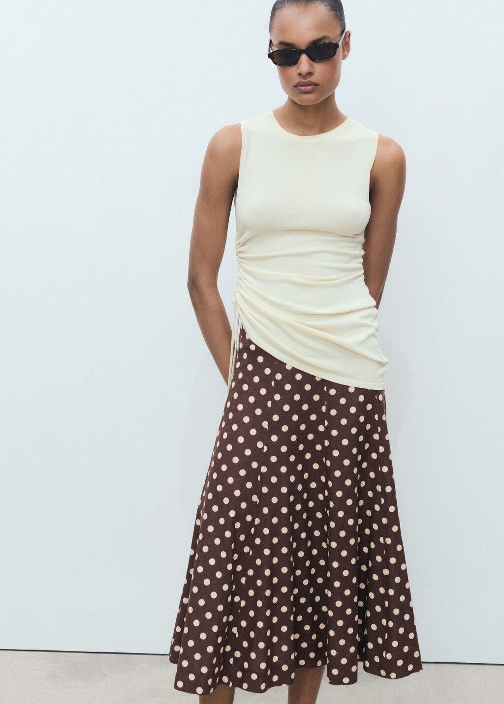 polka dot linen top
