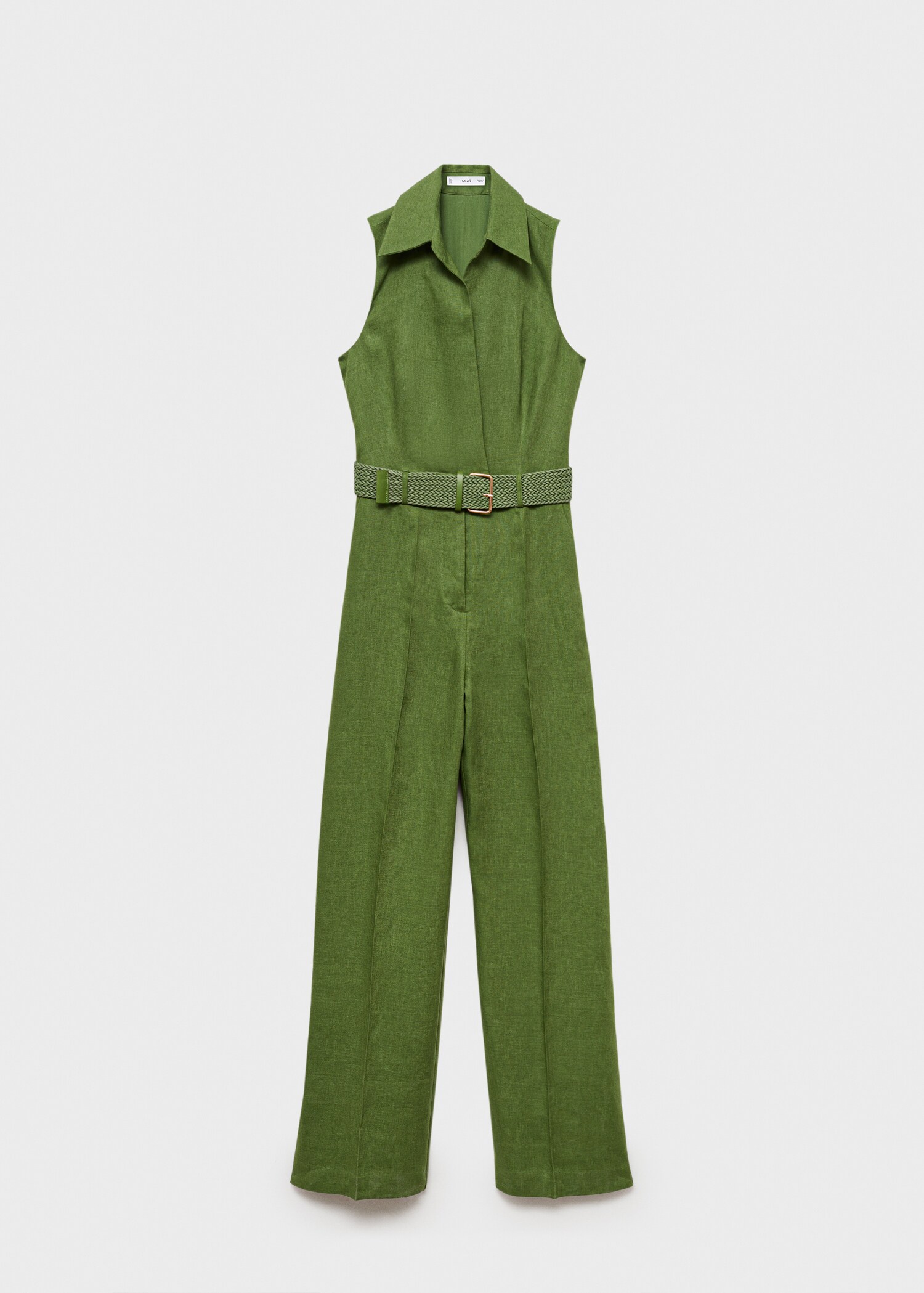 Linnen overhemdjumpsuit met ceintuur - Artikel zonder model