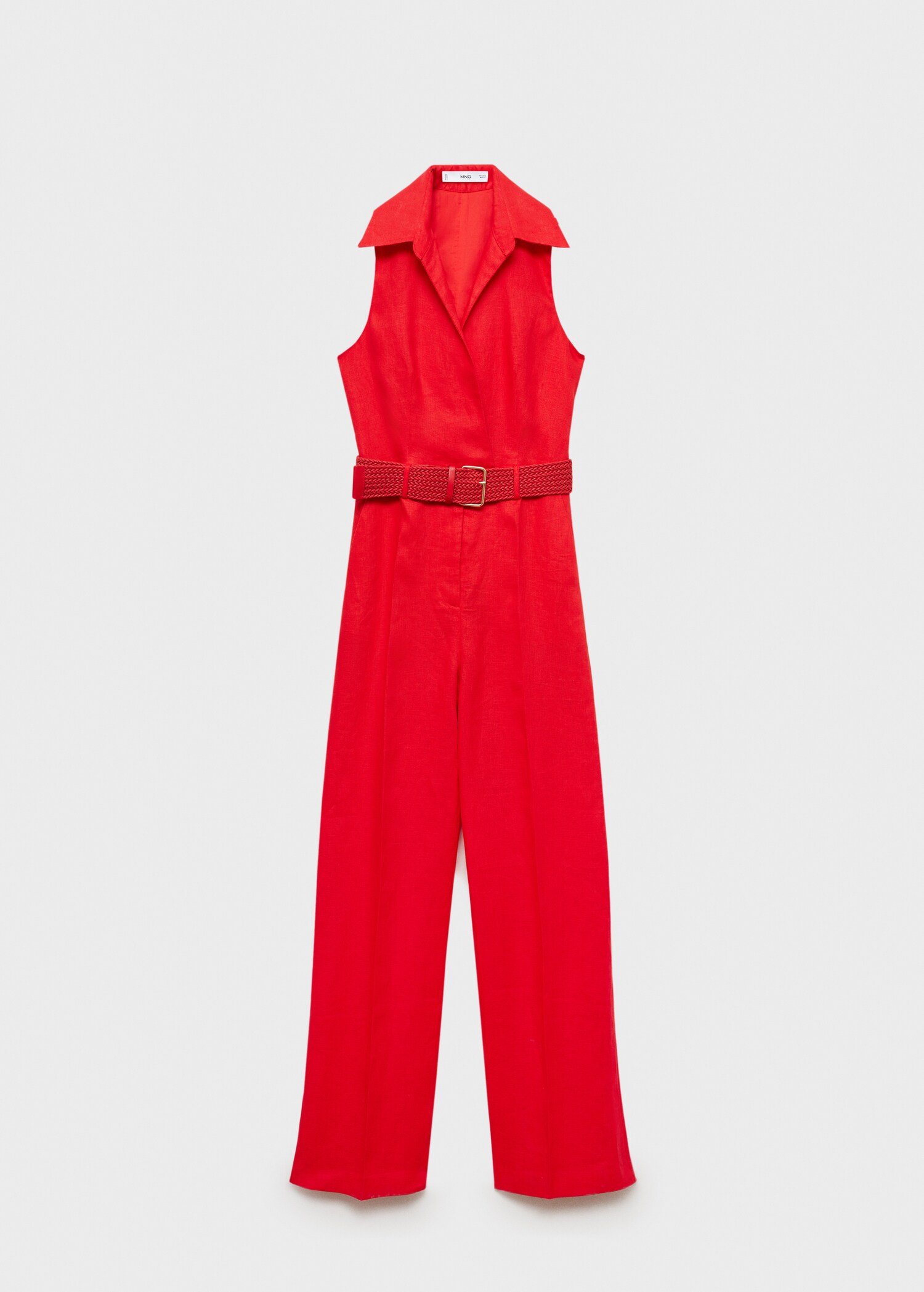 Linen shirt jumpsuit with belt - Article without model