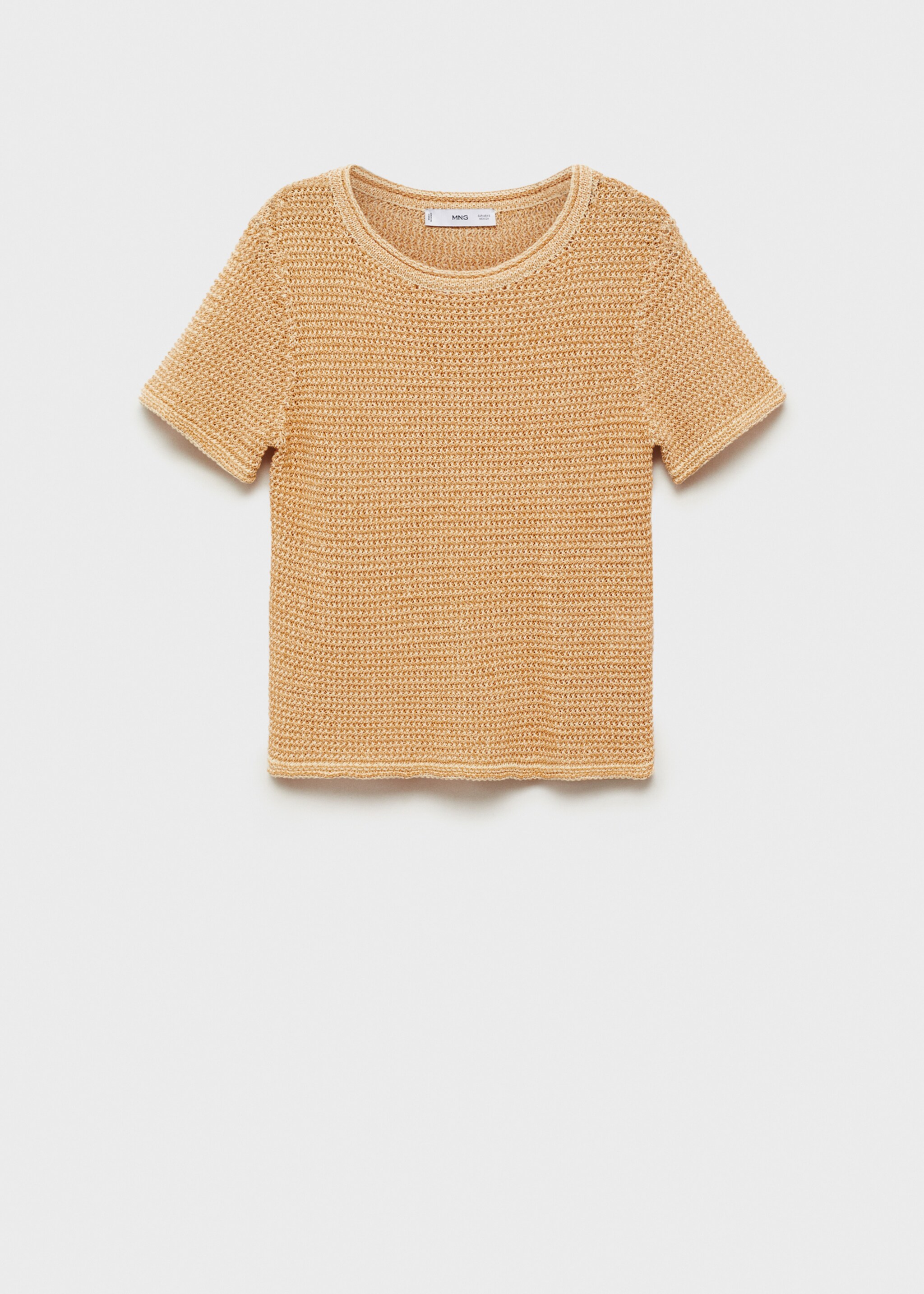 Short-sleeved chunky-knit sweater - Article without model