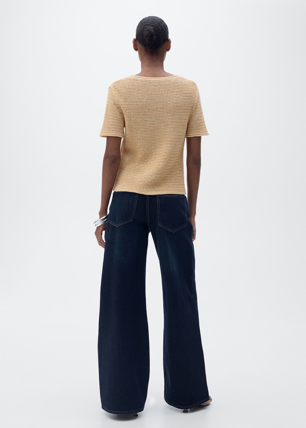 Short-sleeved chunky-knit sweater - image 3