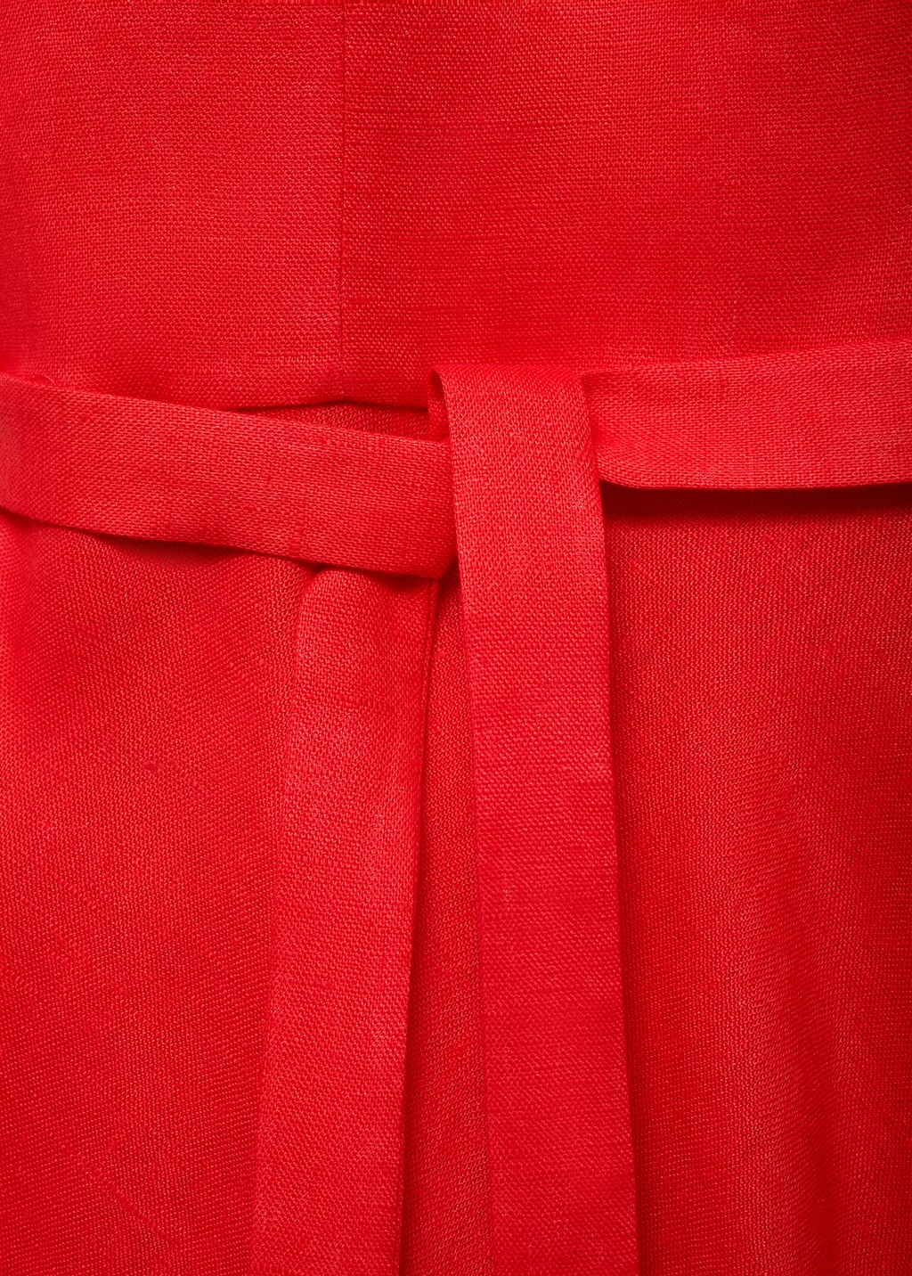 Bow linen-blend dress