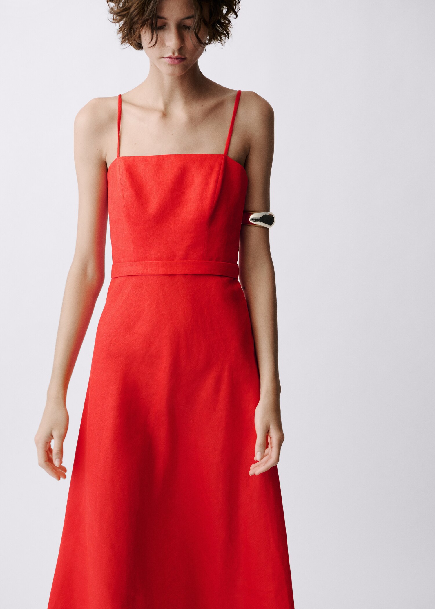 Bow linen-blend dress - Reverse of the article