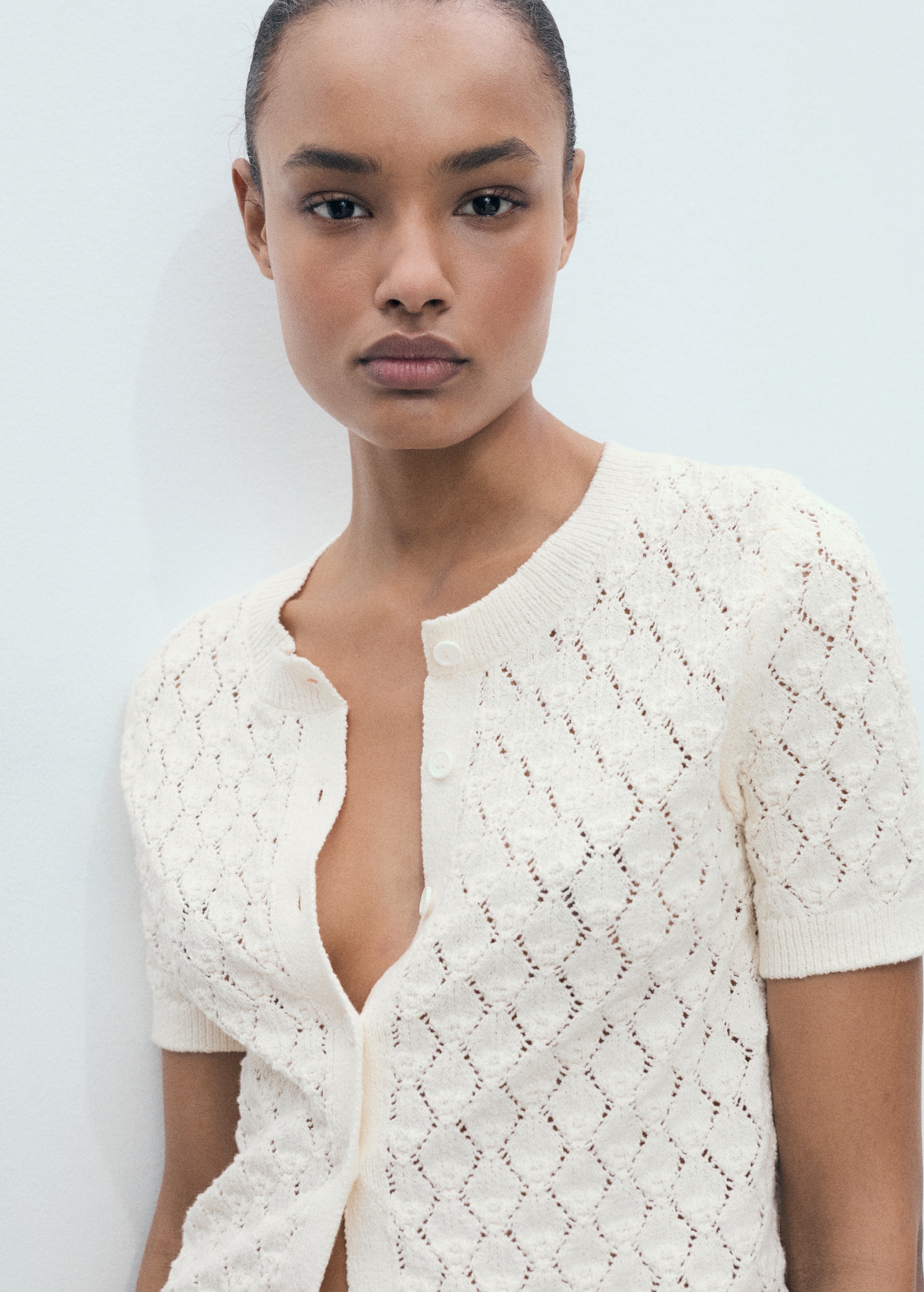 Techno Limited Weisse Bluse Unter Pullover Mango Strick Oberteil