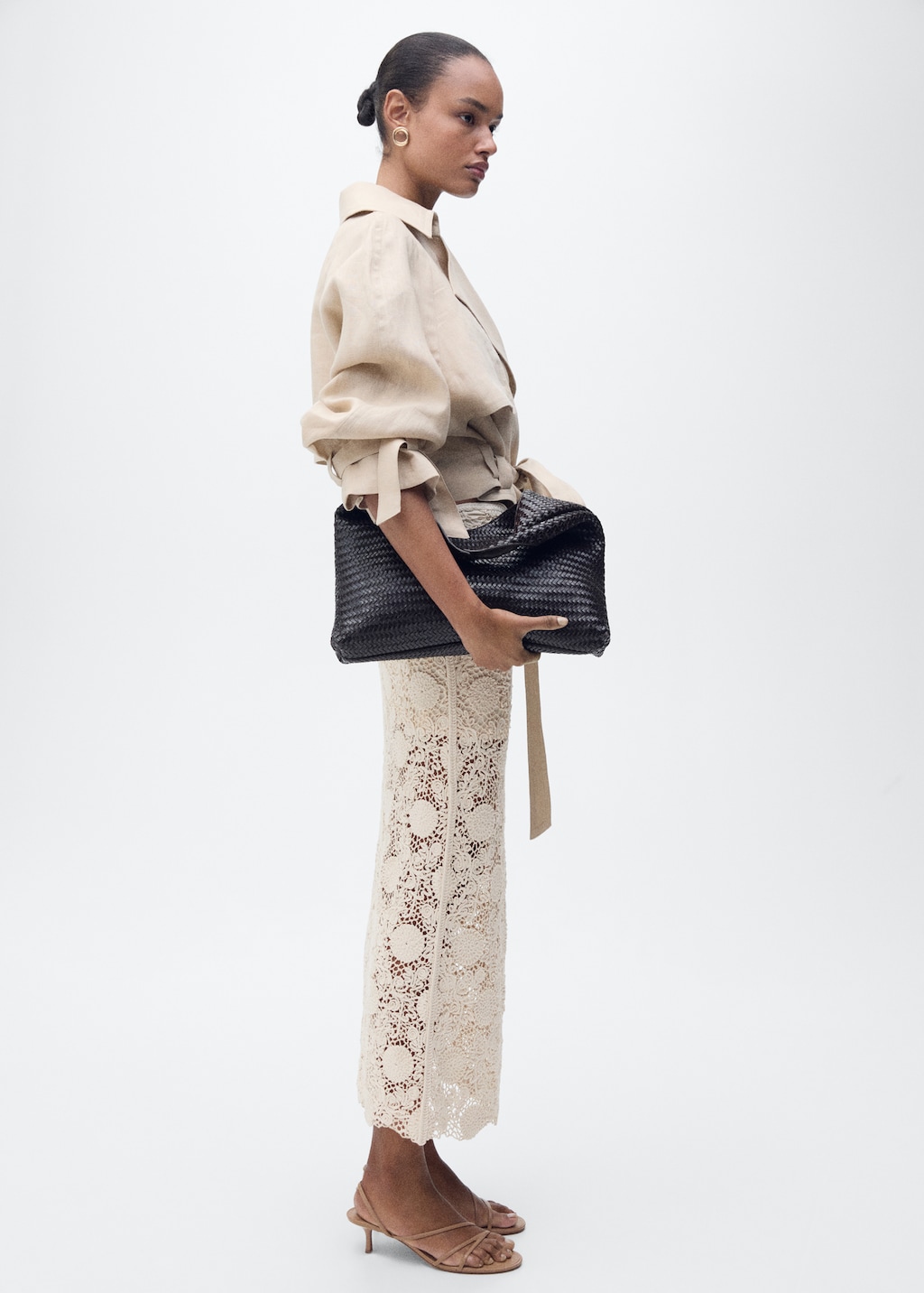 Long crochet floral skirt